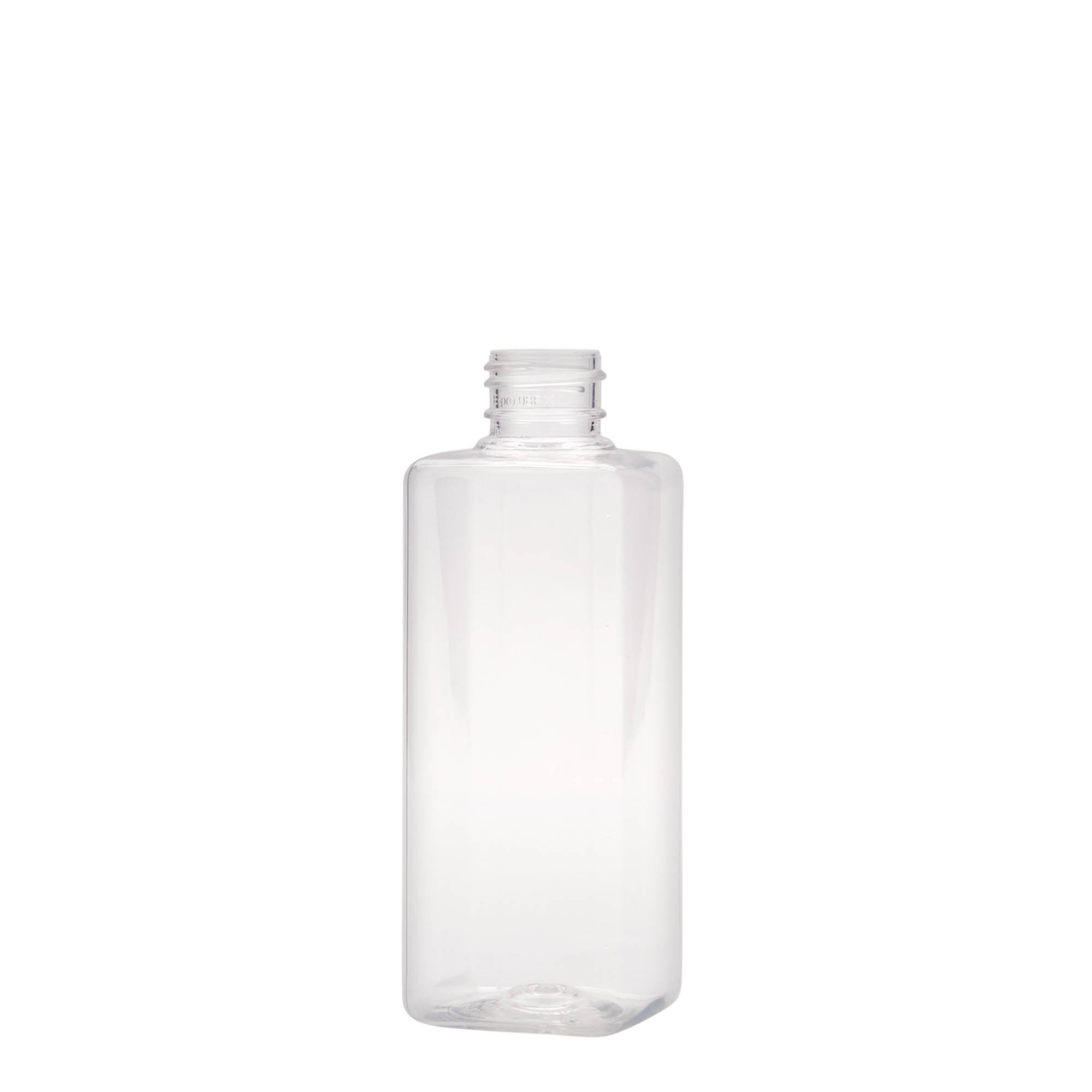 Petfles 'Karl', 200 ml, vierkant, kunststof, monding: 24/410