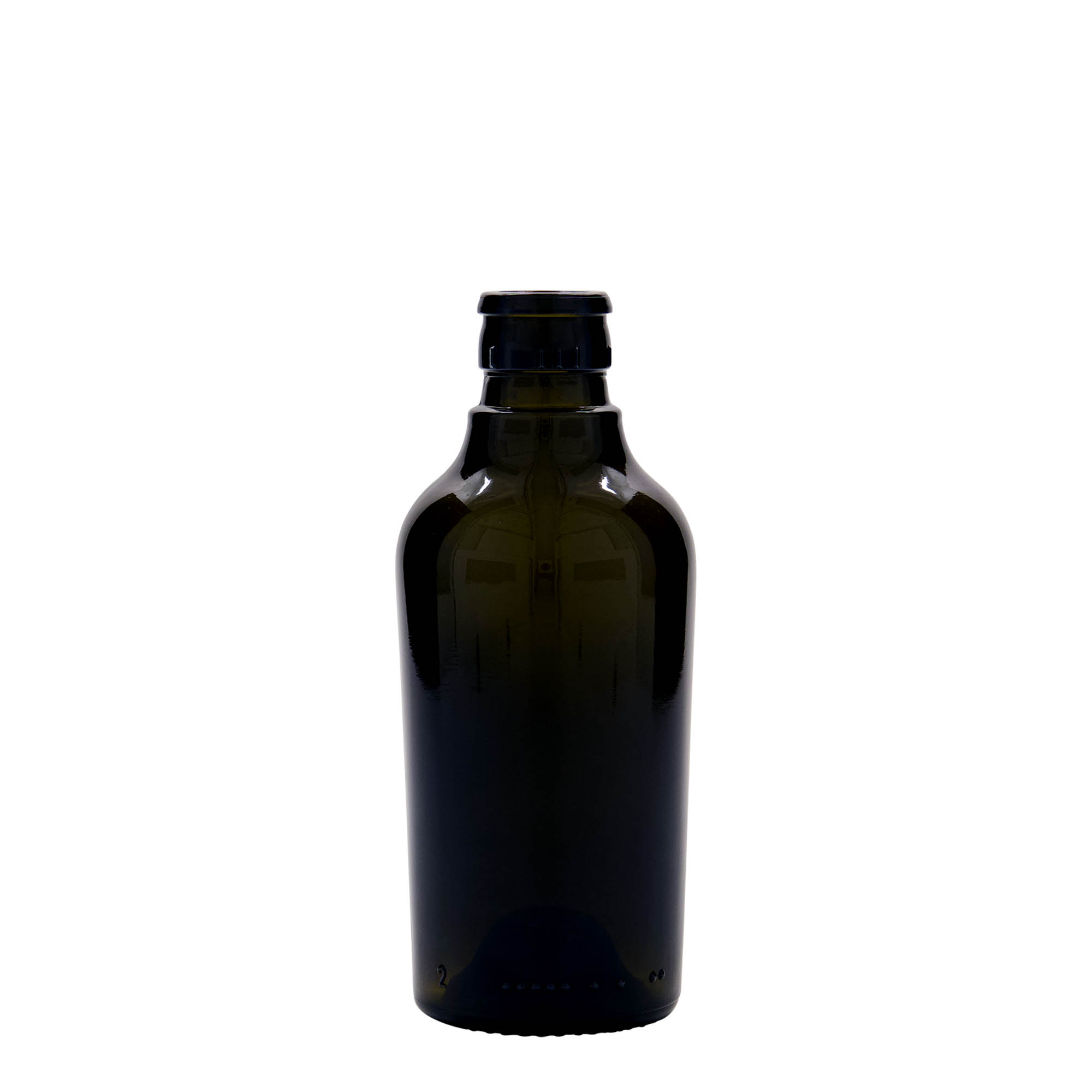 250 ml azijn-/oliefles 'Oleum', glas, antiekgroen, mondstuk: DOP