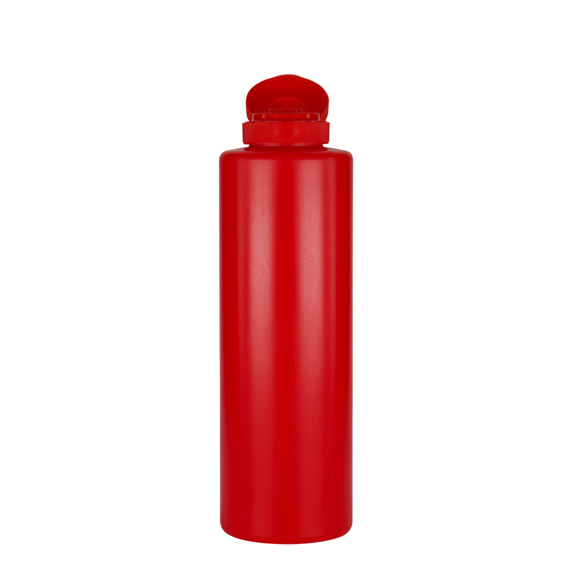 500 ml sausfles, LDPE-kunststof, rood, tuit: 38/400 500 ml sausfles, LDPE-kunststof, rood, tuit: 38/400