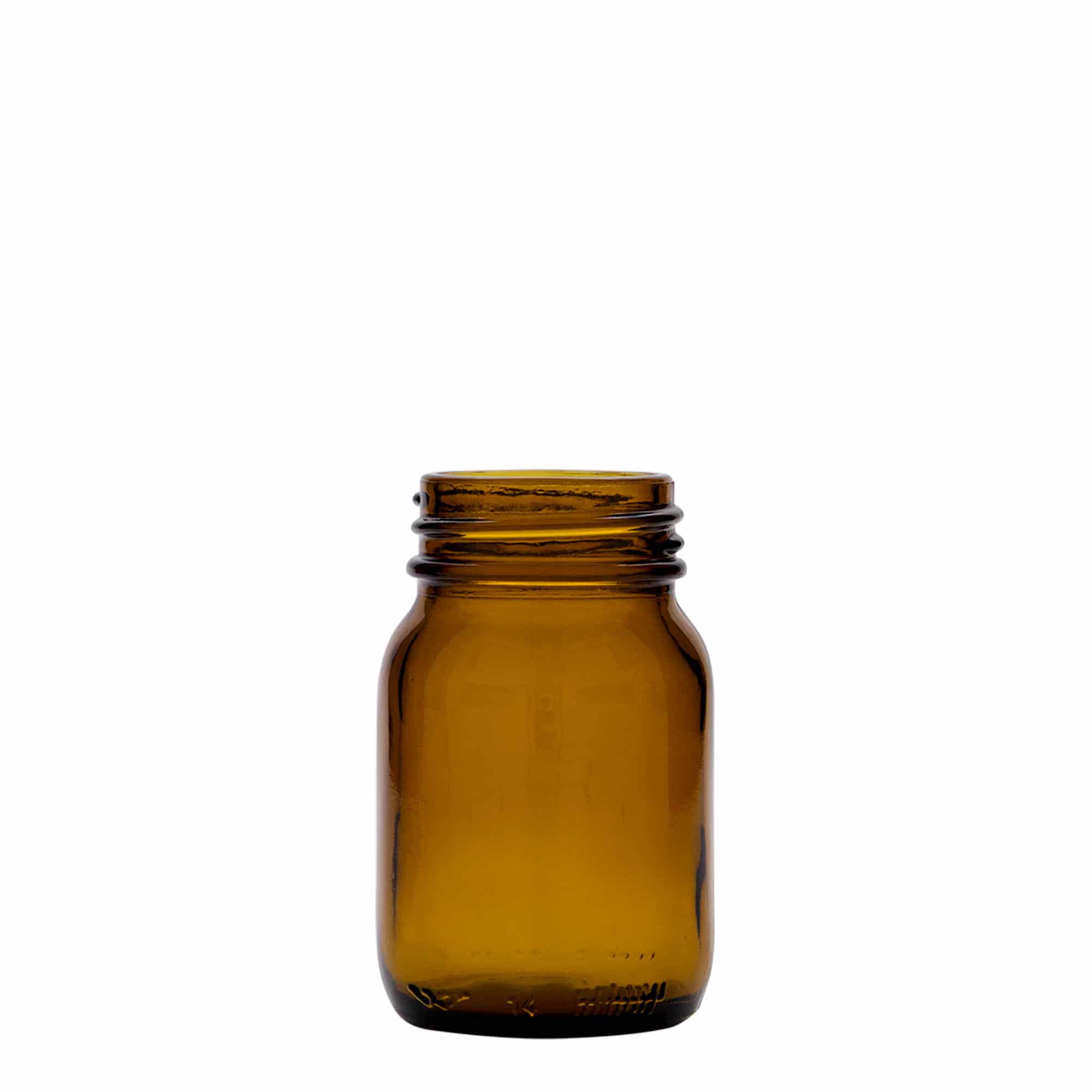75 ml bredehalsglas, bruin, opening: DIN 40 75 ml bredehalsglas, bruin, opening: DIN 40