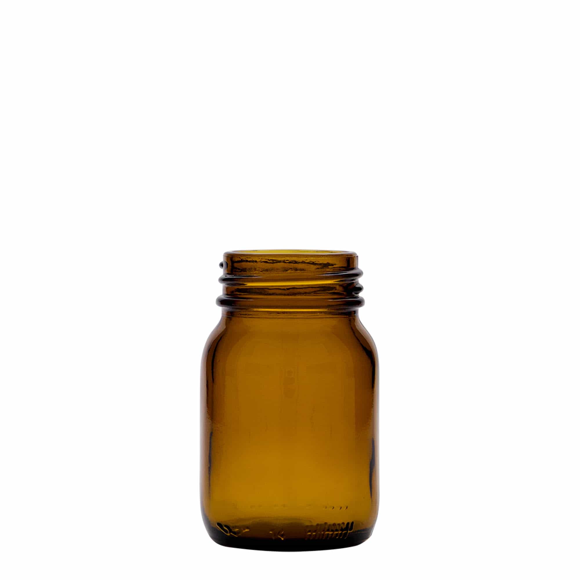 75 ml bredehalsglas, bruin, opening: DIN 40