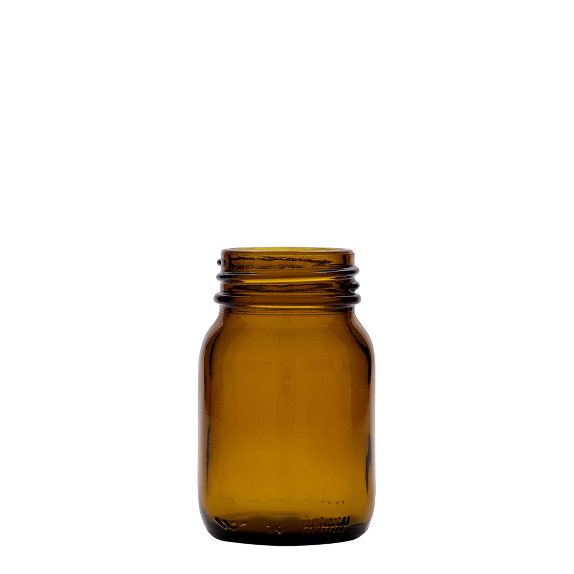 75 ml bredehalsglas, bruin, opening: DIN 40 75 ml bredehalsglas, bruin, opening: DIN 40