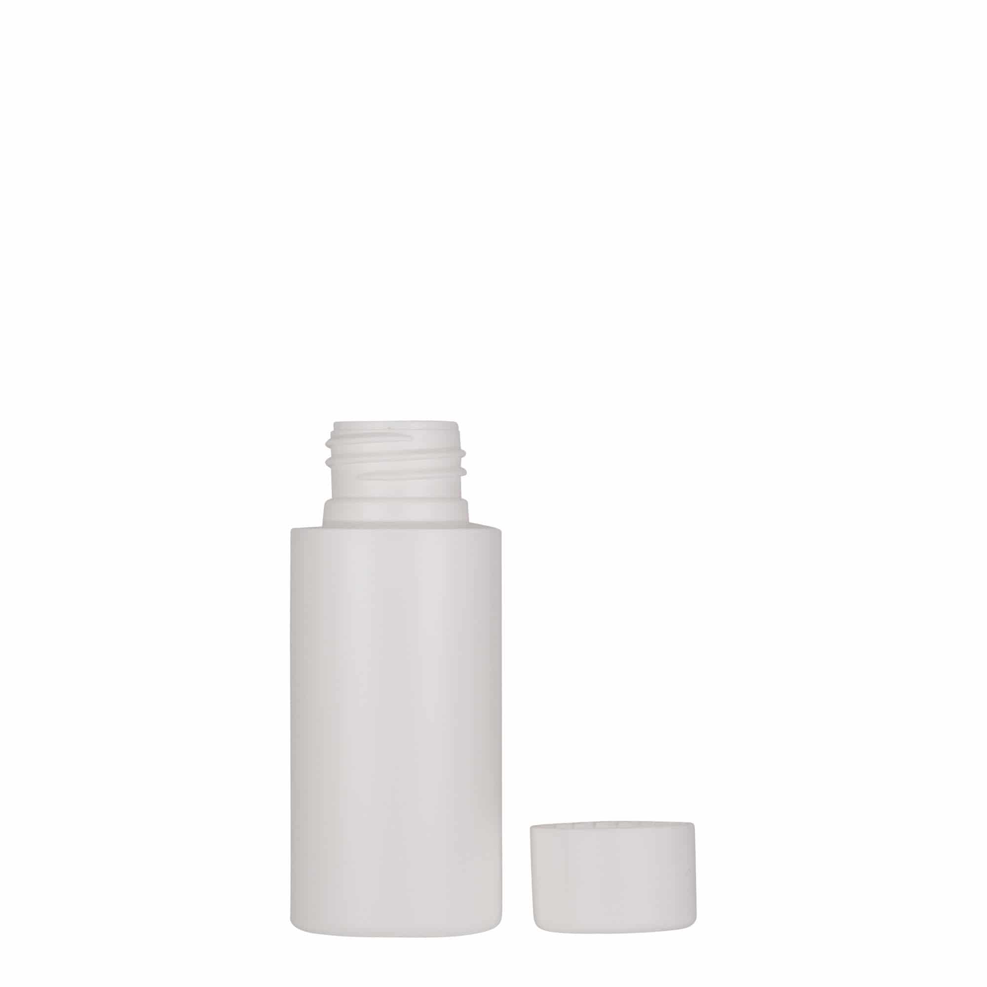 Plastic fles 'Pipe', 50 ml, Green HDPE, wit, monding: GPI 24/410