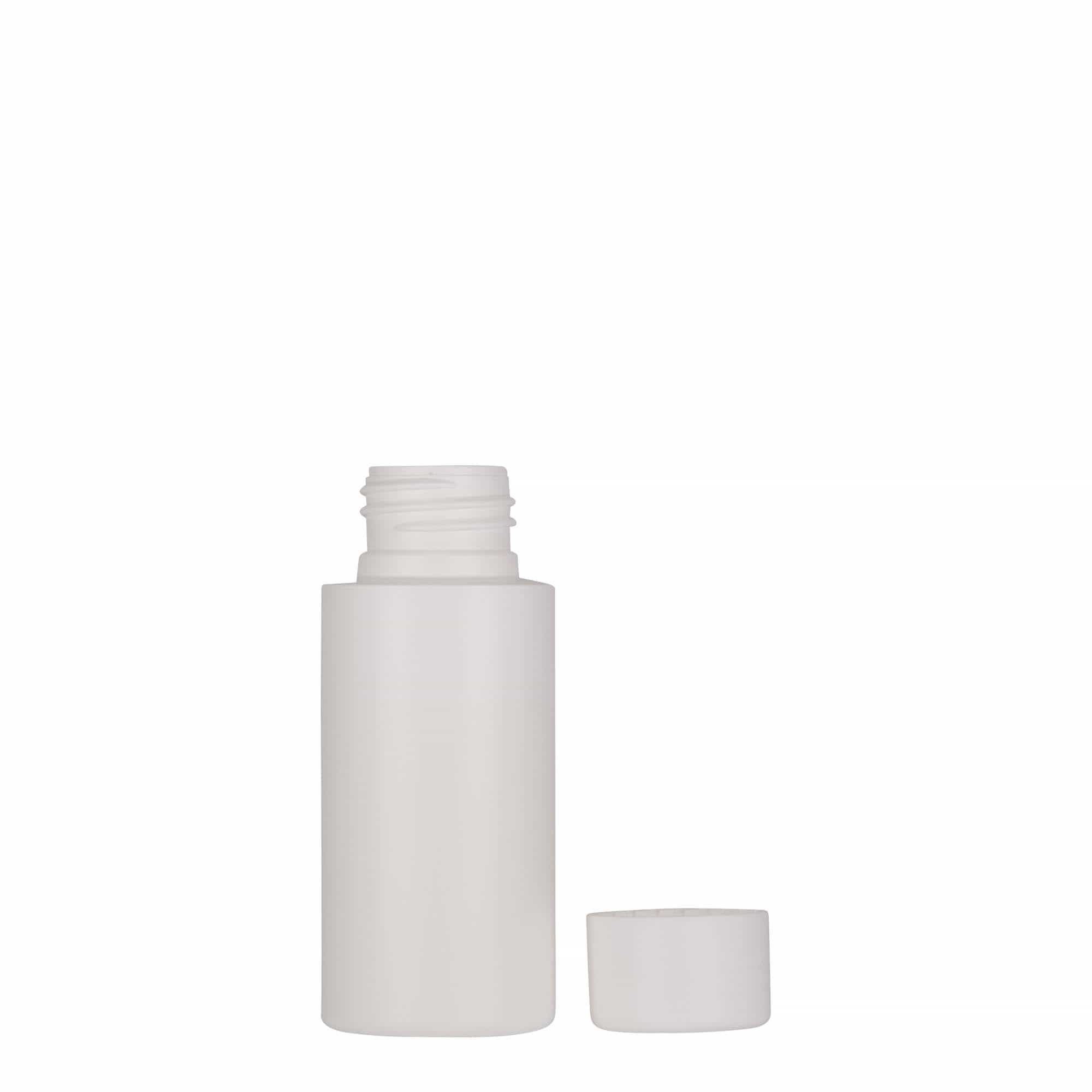 50 ml kunststoffles 'Pipe', groen HDPE, wit, mondstuk: 24/410