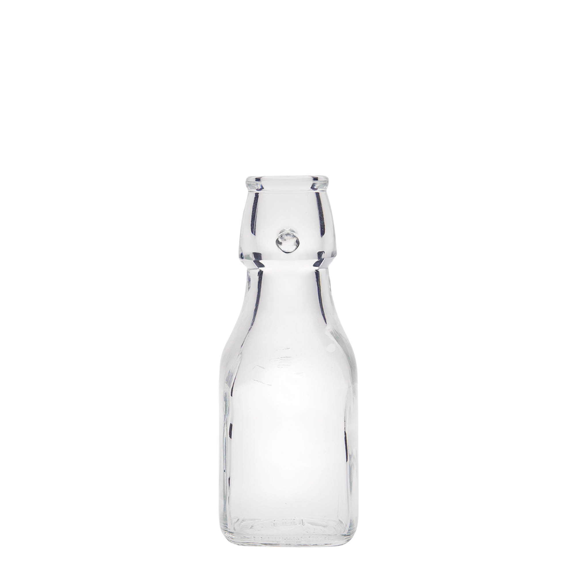 125 ml glazen fles 'Swing', vierkant, opening: beugelsluiting 125 ml glazen fles 'Swing', vierkant, opening: beugelsluiting