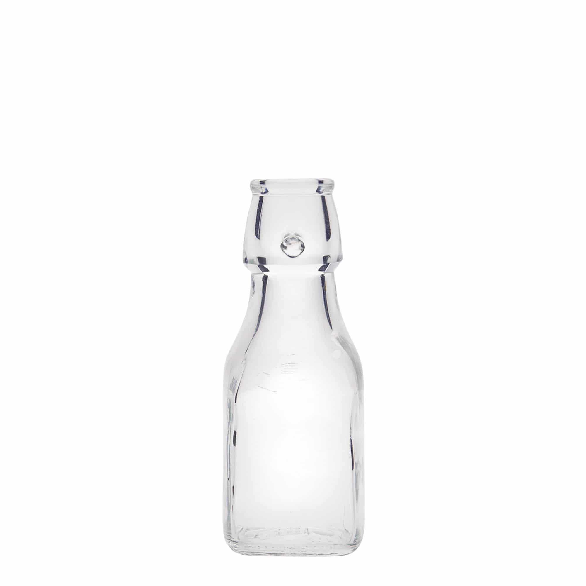 125 ml glazen fles 'Swing', vierkant, opening: beugelsluiting