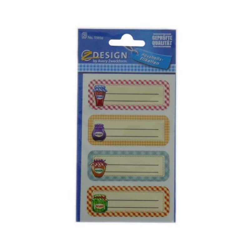 Zweckform etiketten 'Marmeladengläser', rechthoekig, papier, meerkleurig
