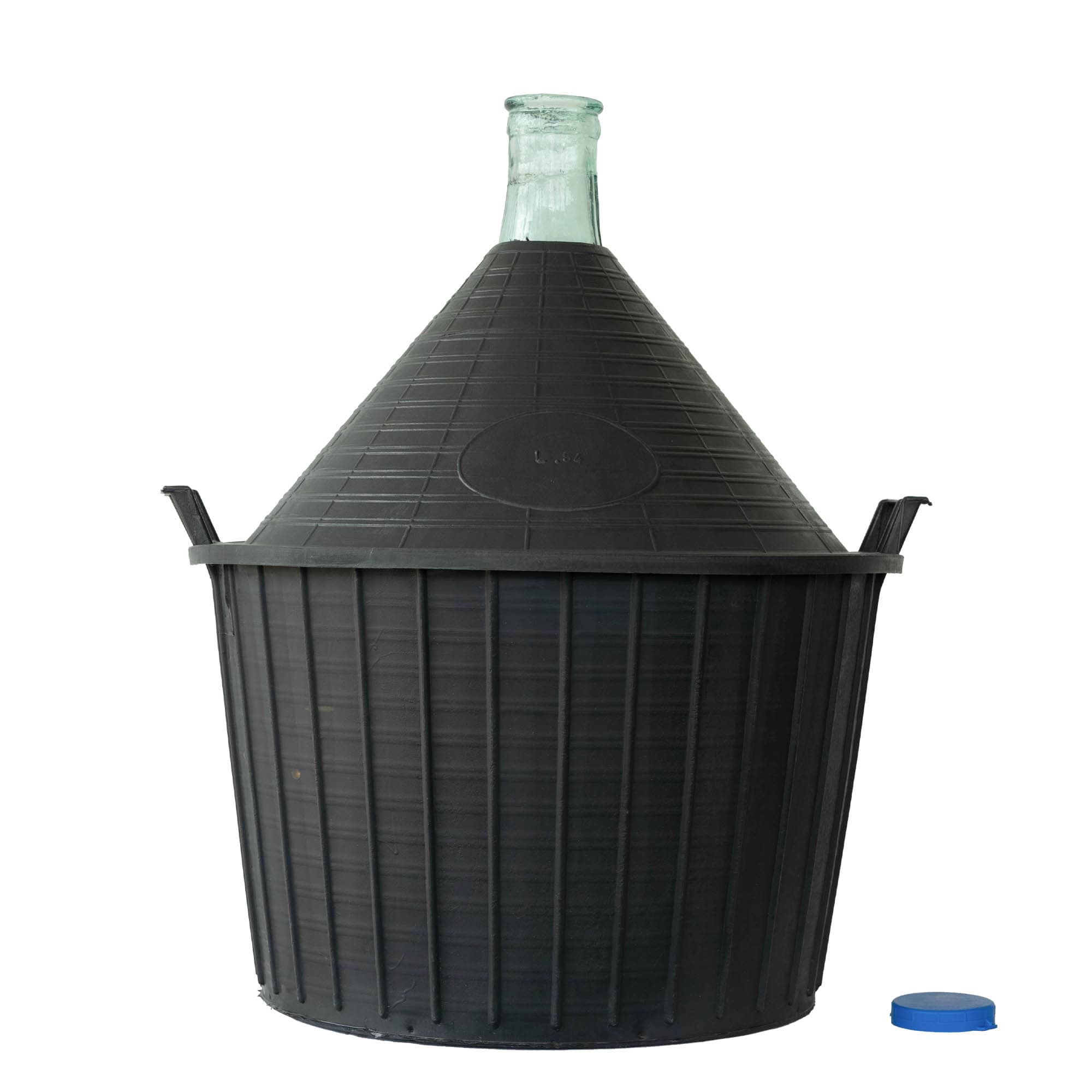 54 l ballonfles met smalle hals, glas, opening: opzetdeksel