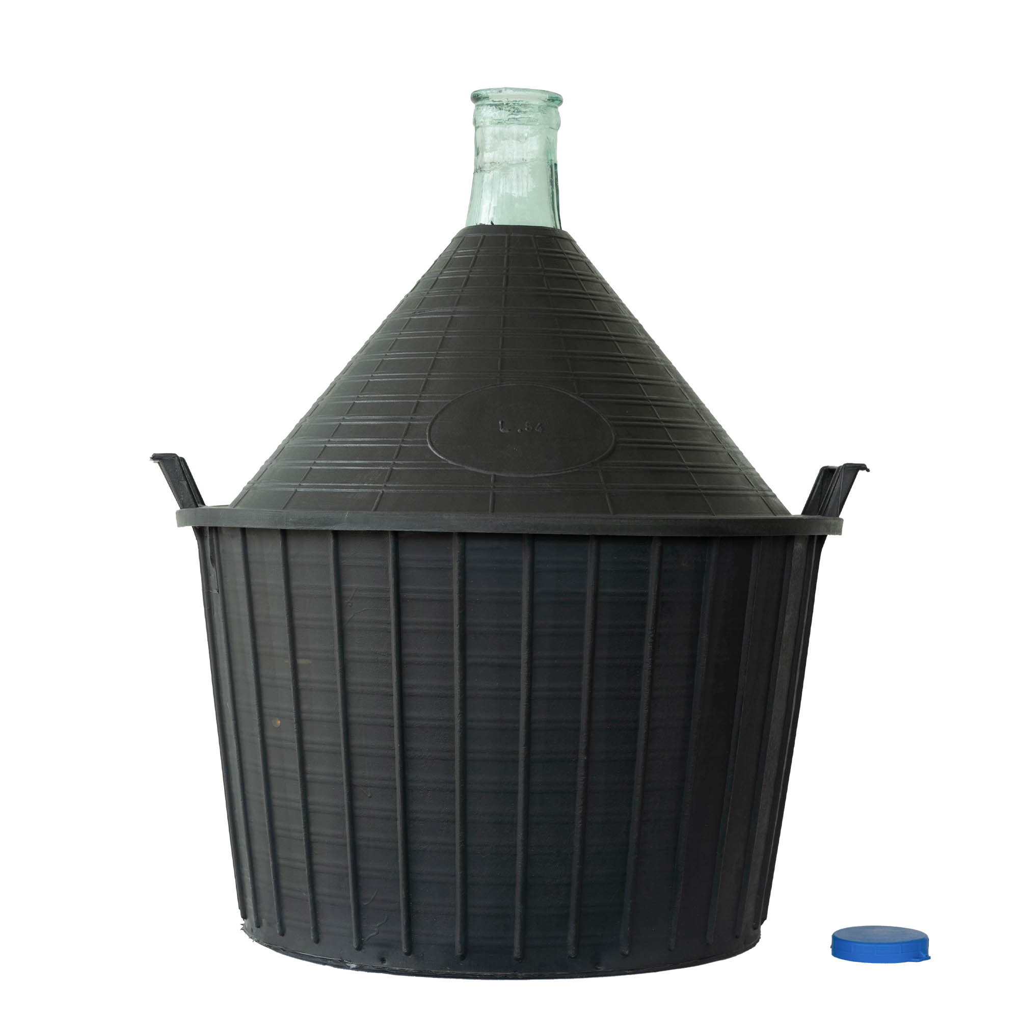 54 l ballonfles met smalle hals, glas, opening: opzetdeksel