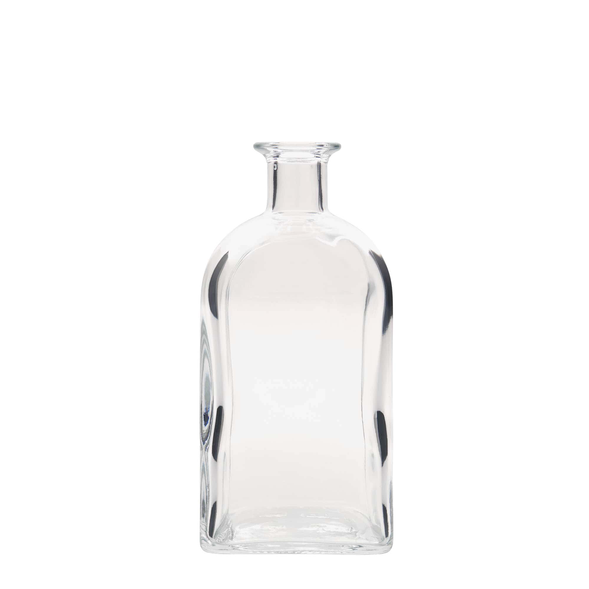 700 ml glazen fles Apotheker Carré, vierkant, opening: kurk