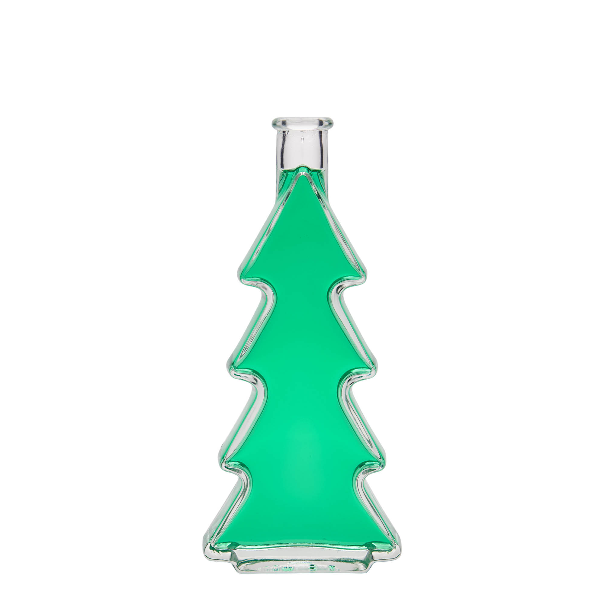 200 ml glazen fles 'Kerstboom', opening: kurk