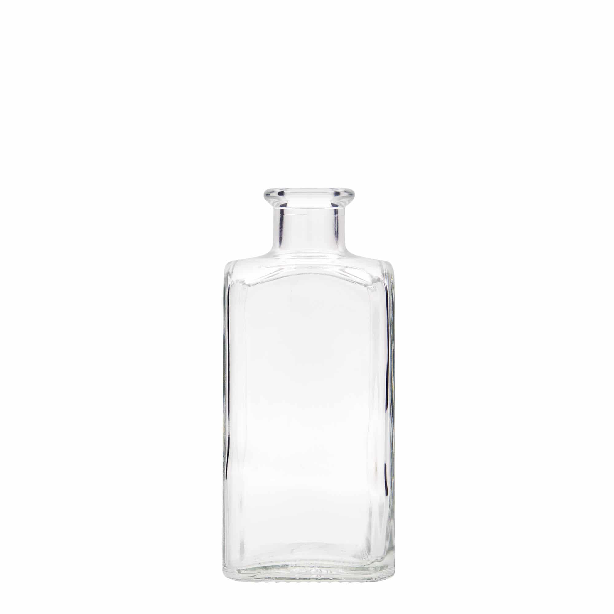 250 ml glazen fles Apotheker Carré, vierkant, opening: kurk 250 ml glazen fles Apotheker Carré, vierkant, opening: kurk