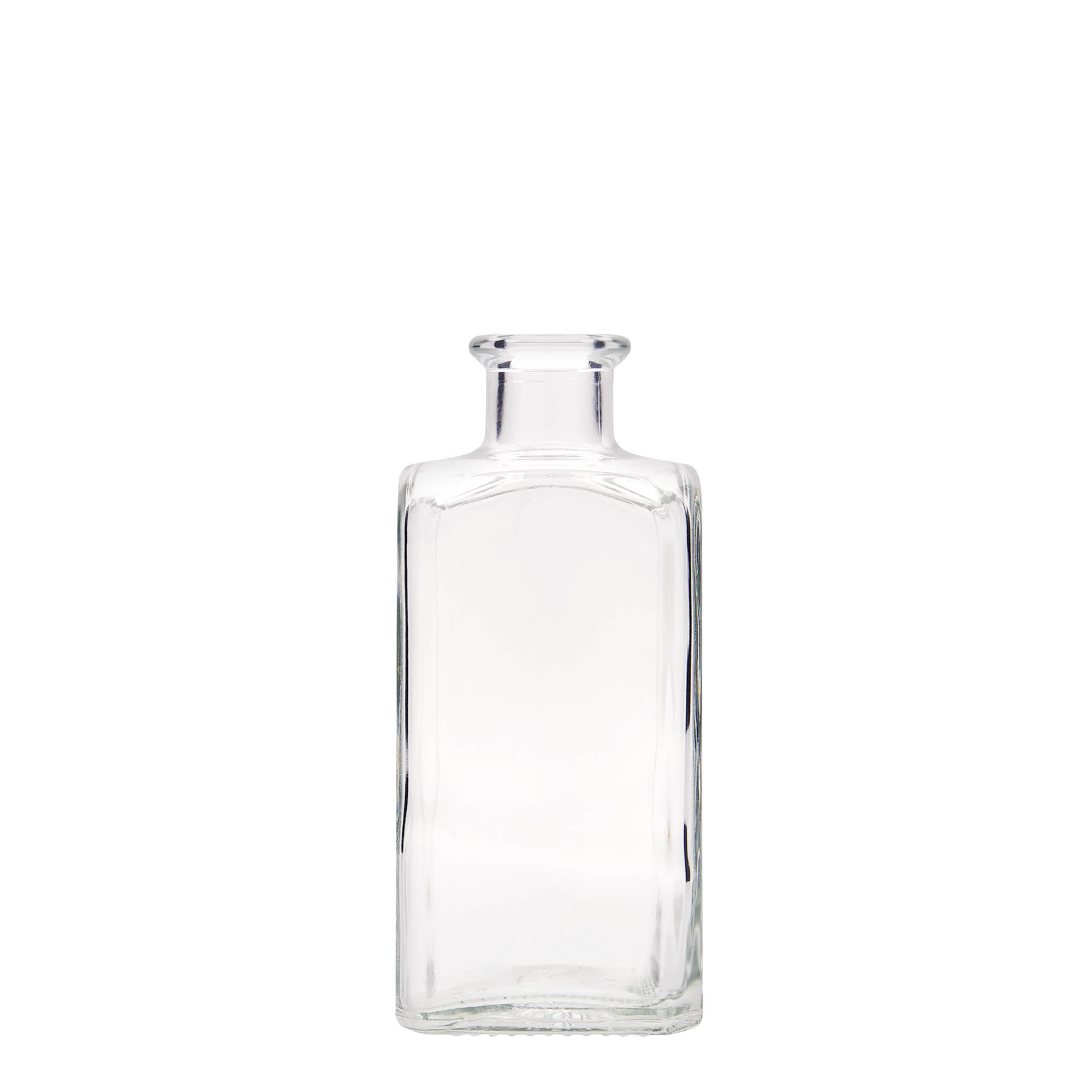 250 ml glazen fles Apotheker Carré, vierkant, opening: kurk 250 ml glazen fles Apotheker Carré, vierkant, opening: kurk