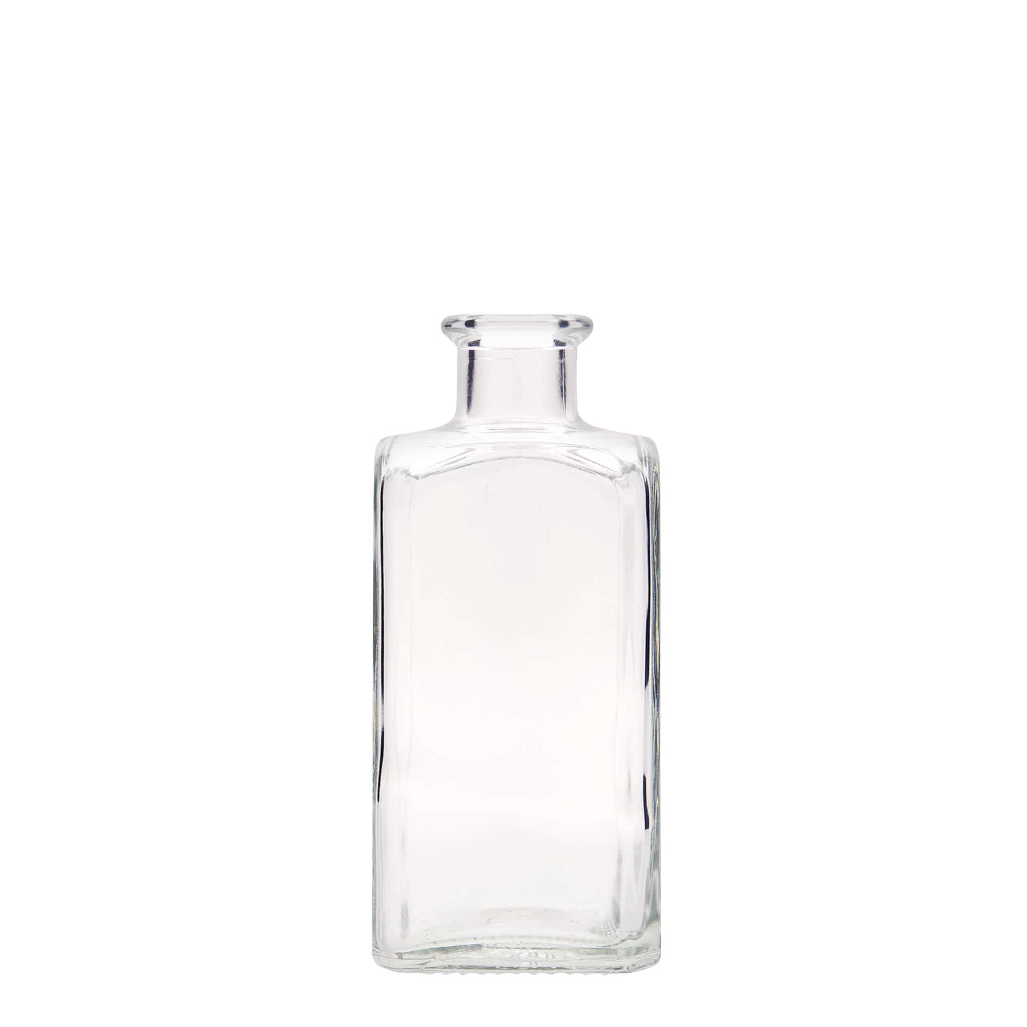 250 ml glazen fles Apotheker Carré, vierkant, opening: kurk