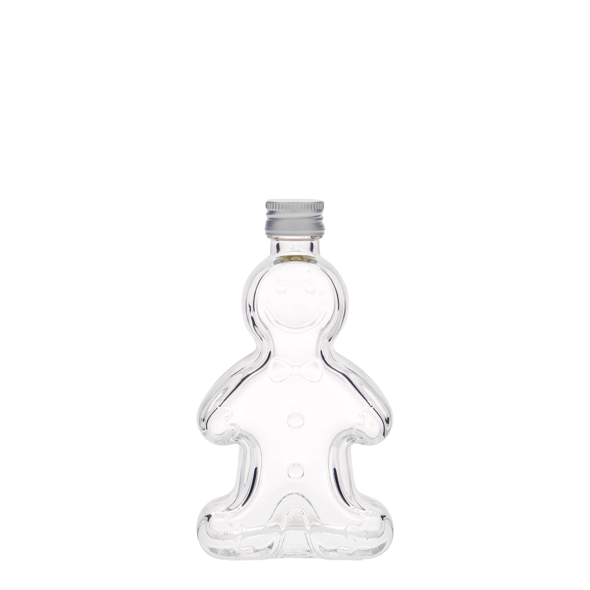 50 ml glazen flesje 'Lebkuchenmann', mondstuk: PP 18 50 ml glazen flesje 'Lebkuchenmann', mondstuk: PP 18