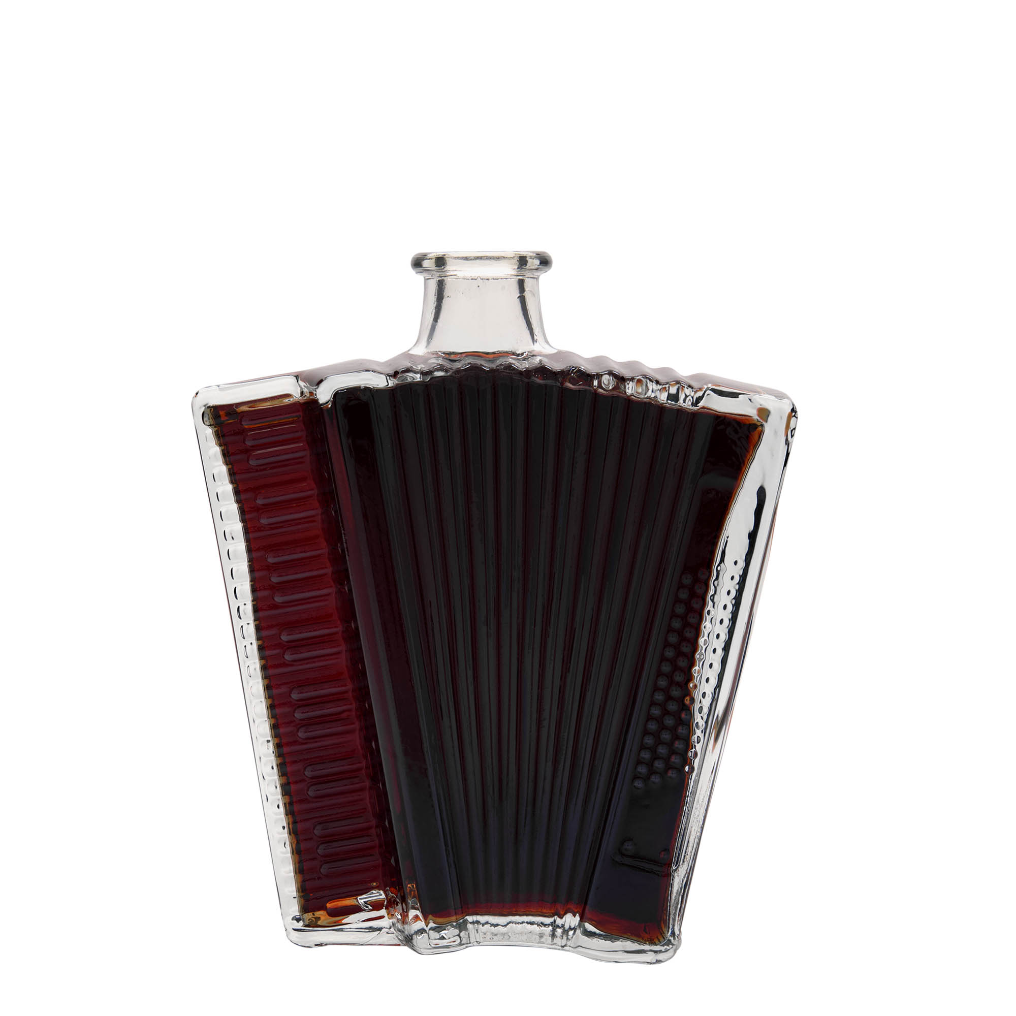 500 ml glazen fles 'Accordeon', opening: kurk 500 ml glazen fles 'Accordeon', opening: kurk