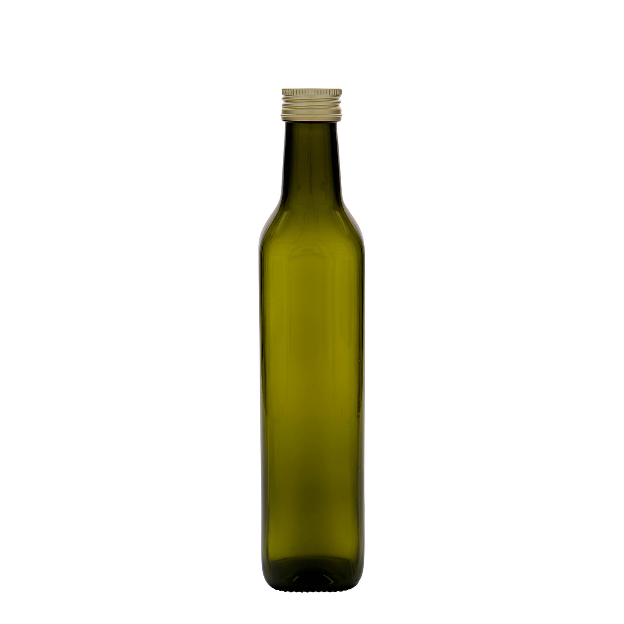 500 ml glazen fles 'Marasca', vierkant, antiekgroen, opening: PP 31,5 500 ml glazen fles 'Marasca', vierkant, antiekgroen, opening: PP 31,5
