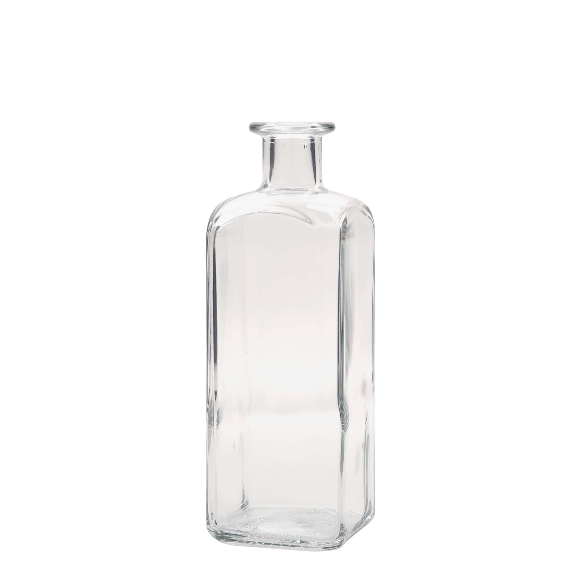 500 ml glazen fles Apotheker Carré, vierkant, opening: kurk