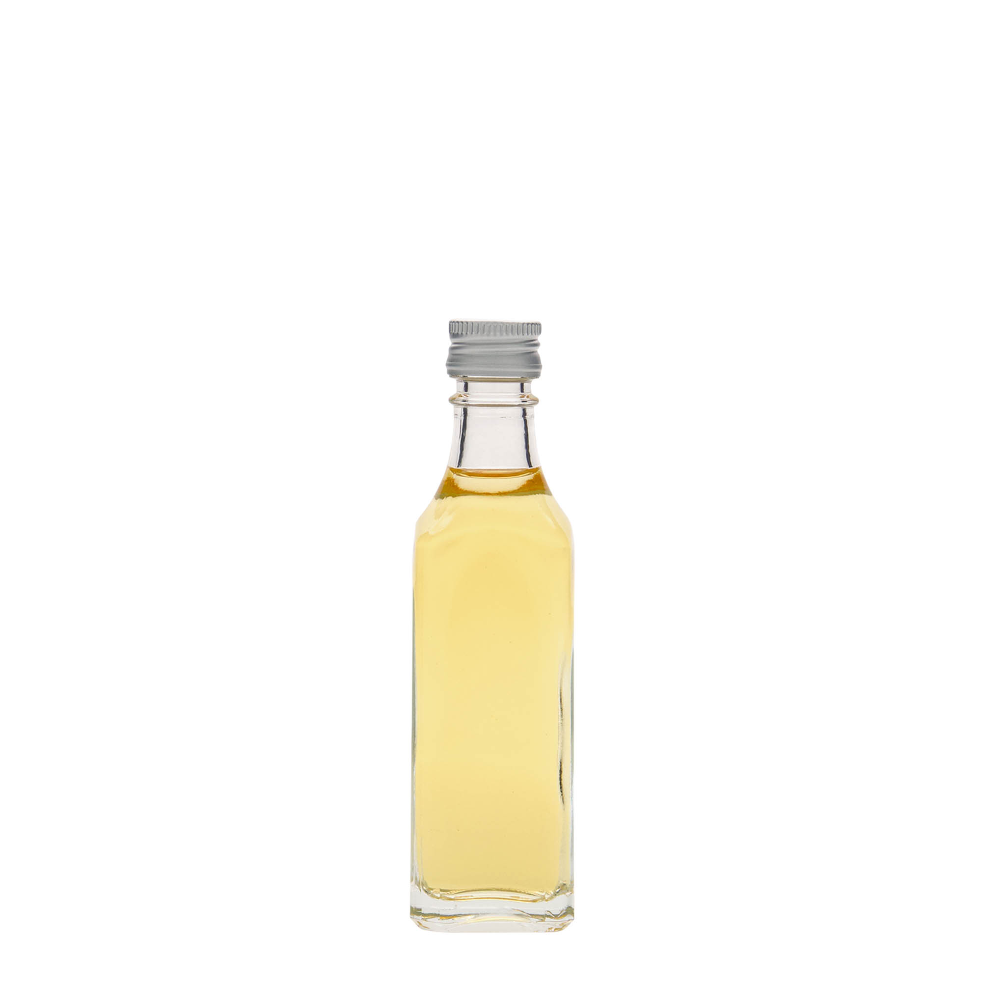 50 ml glazen fles 'Siena', vierkant, monding: PP 18 50 ml glazen fles 'Siena', vierkant, monding: PP 18