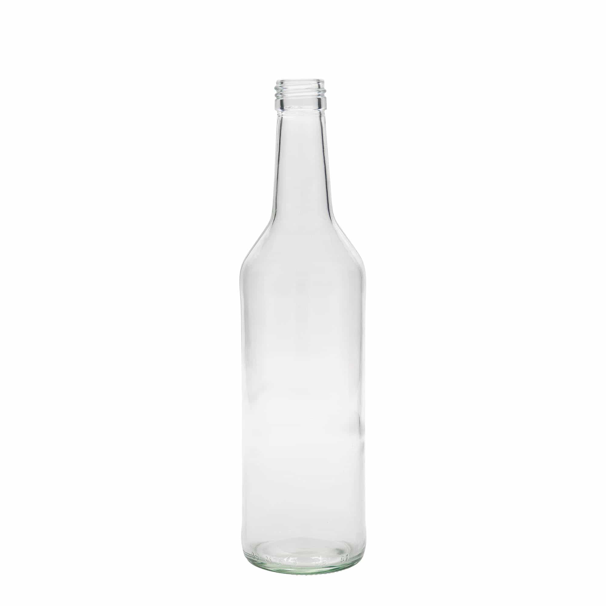 500 ml glazen fles met rechte hals, opening: PP 28