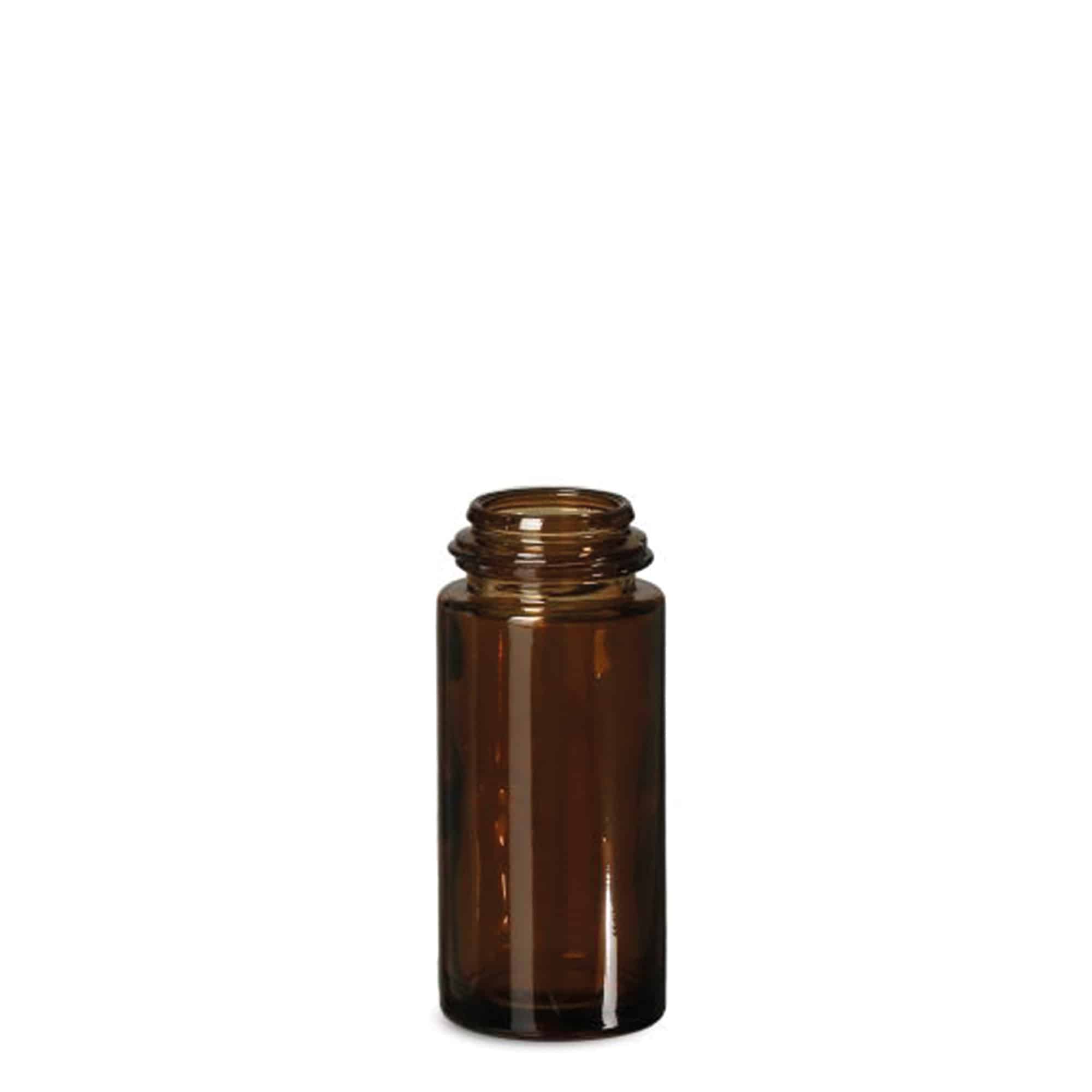 50 ml roll-onfles, glas, bruin, opening: schroefdop