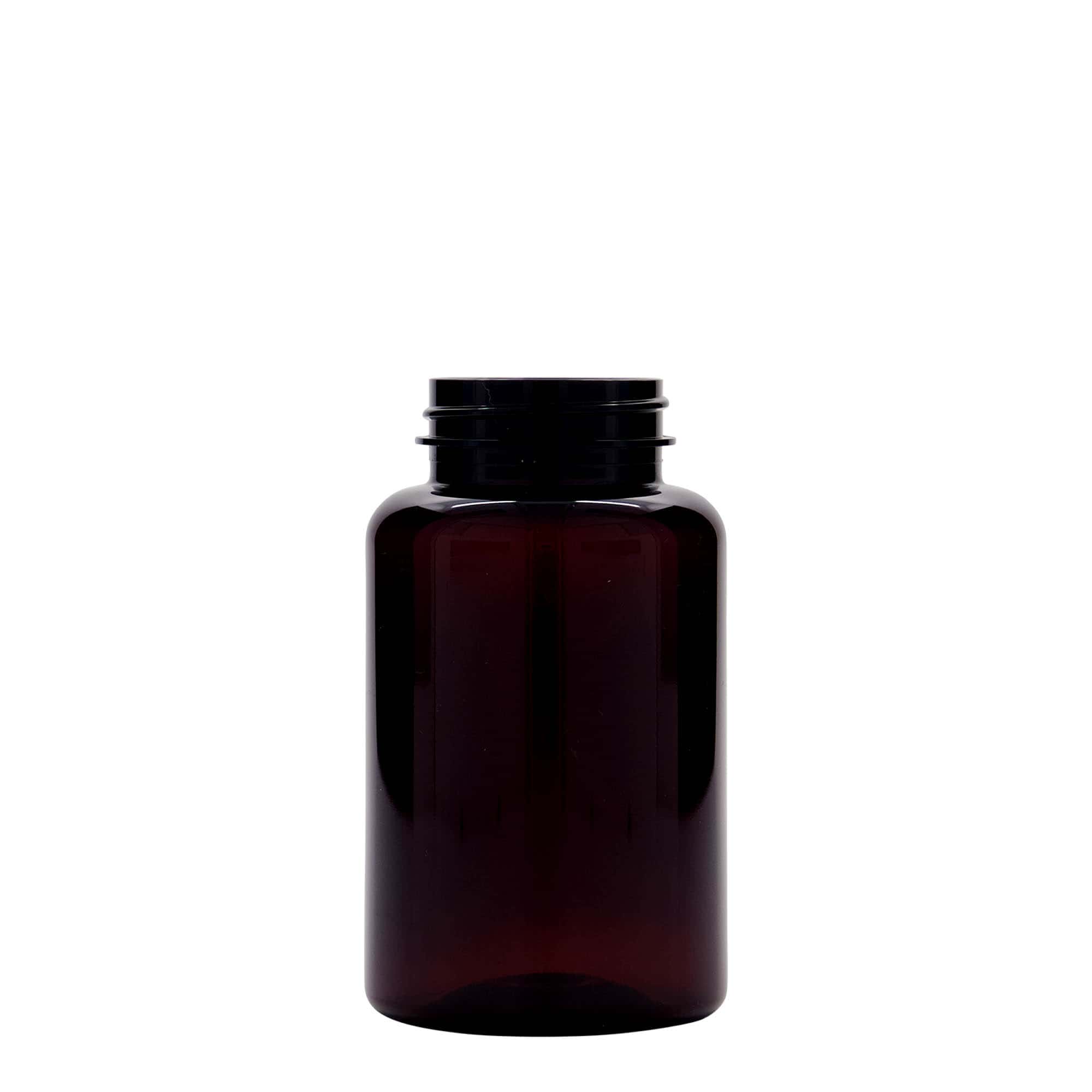 Pet-medicijnpotje, 250 ml, kunststof, bruin, monding: 45/400