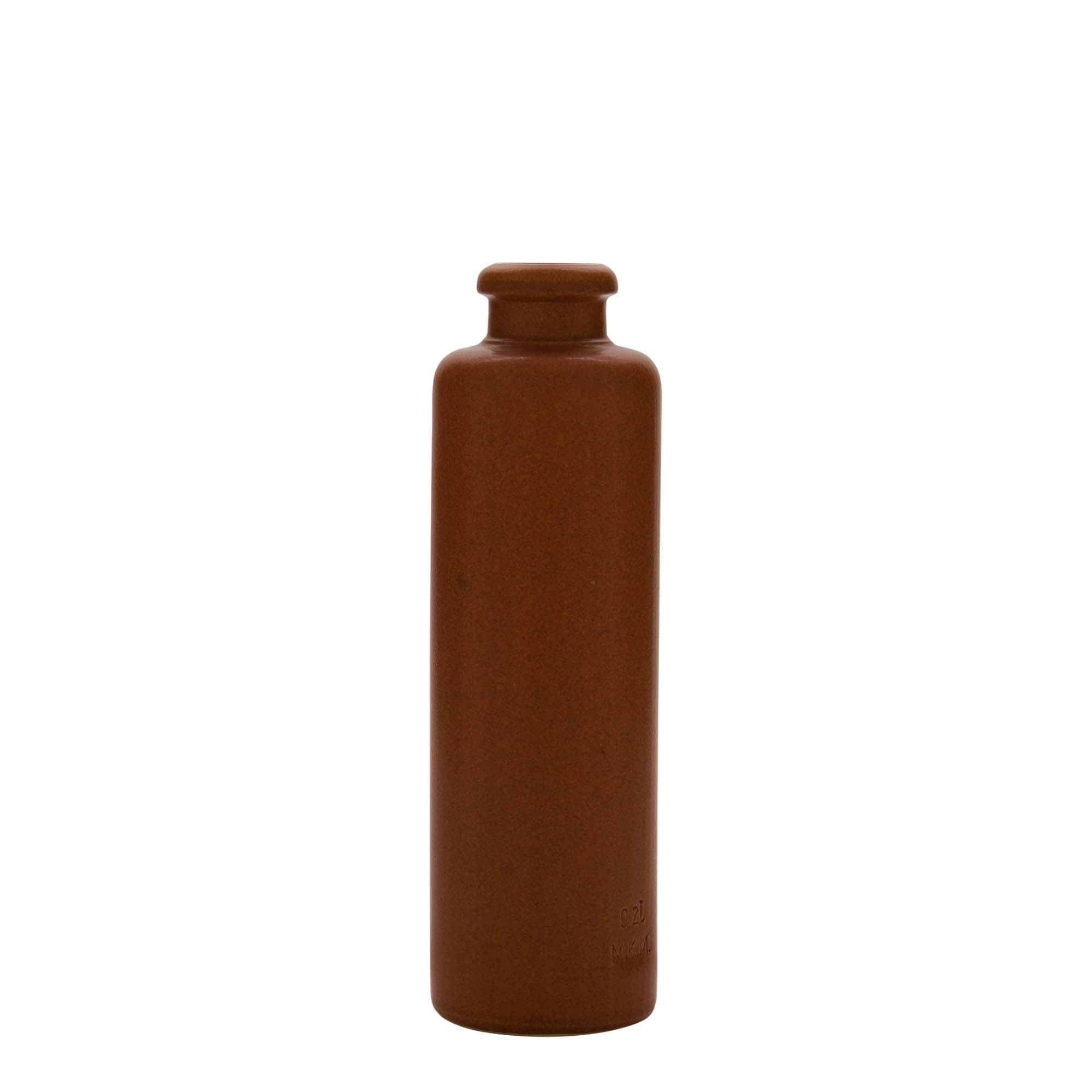 200 ml Tonkan, steengoed, roodbruin, monding: kurk