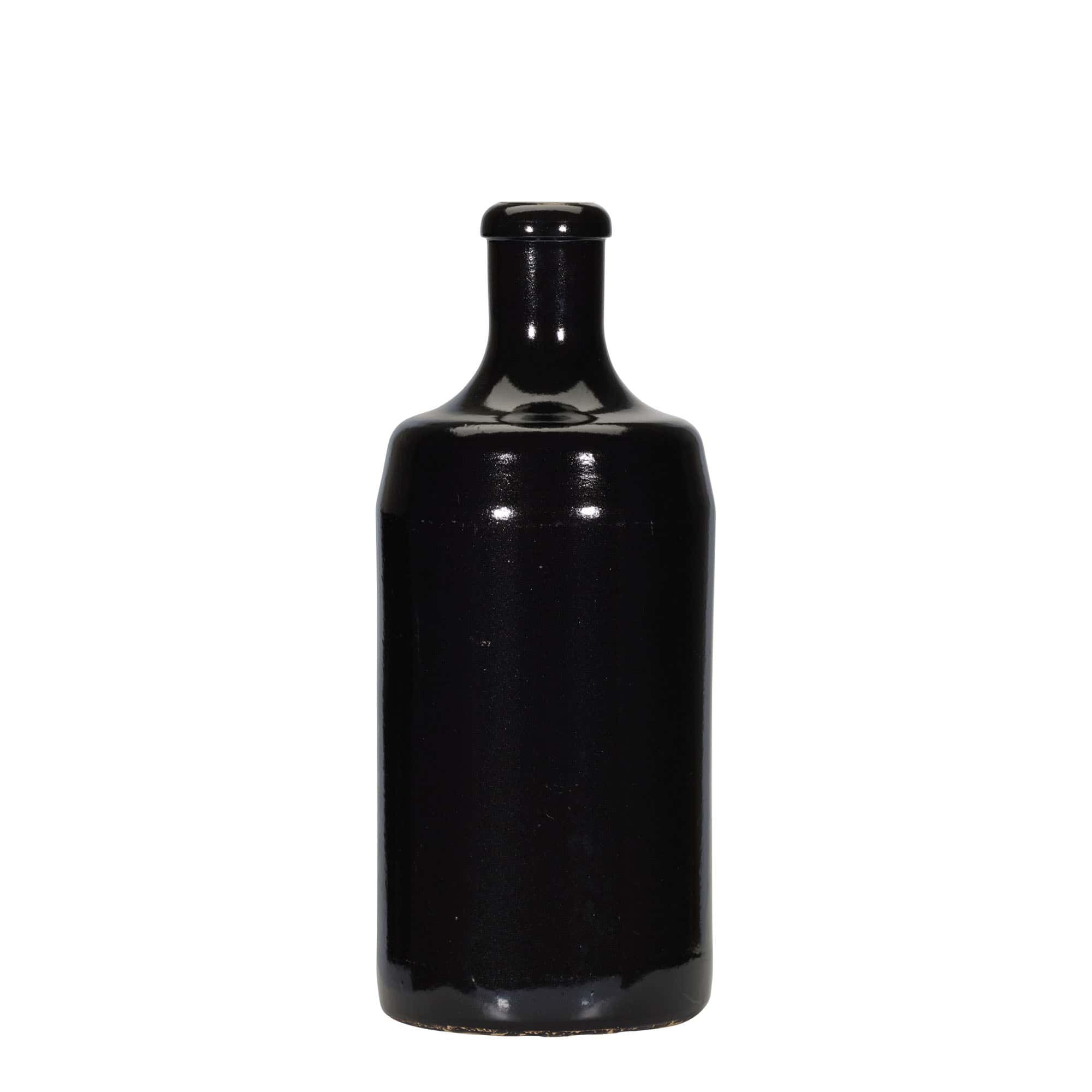 Keramische kruik 'Calvados', 700 ml, steengoed, zwart, monding: kurk