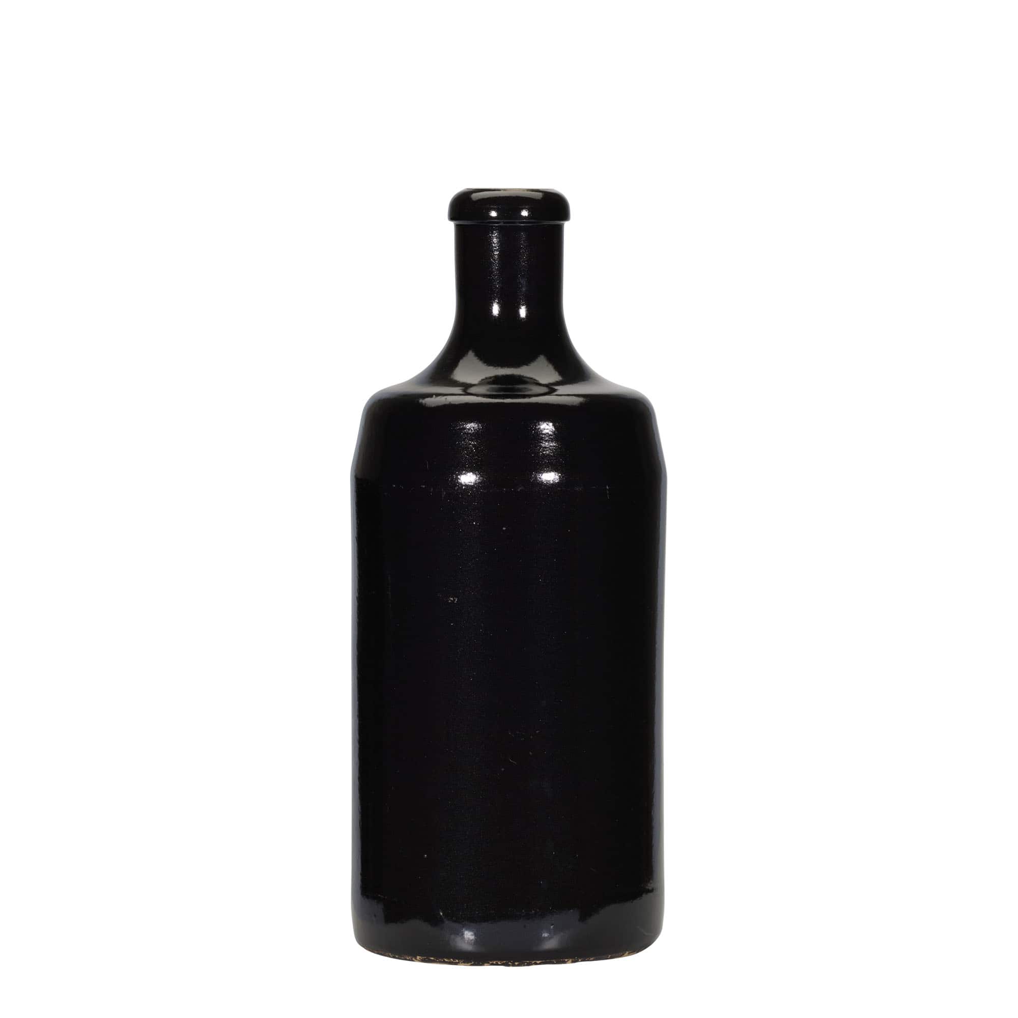 700 ml Tonkruik 'Calvados, steengoed, zwart, monding: kurk