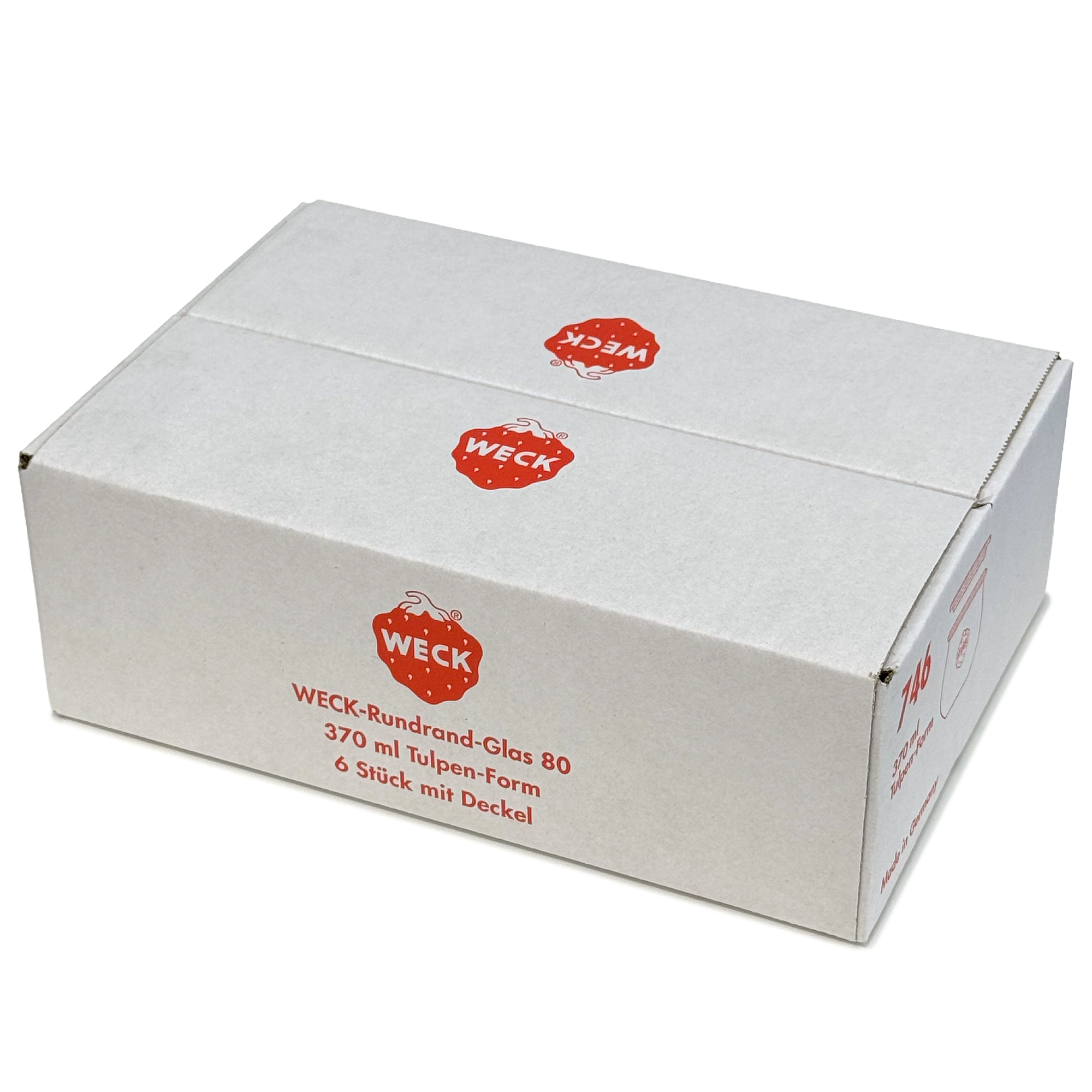 6x 370 ml WECK-tulpenpot met glazen deksel RR 80