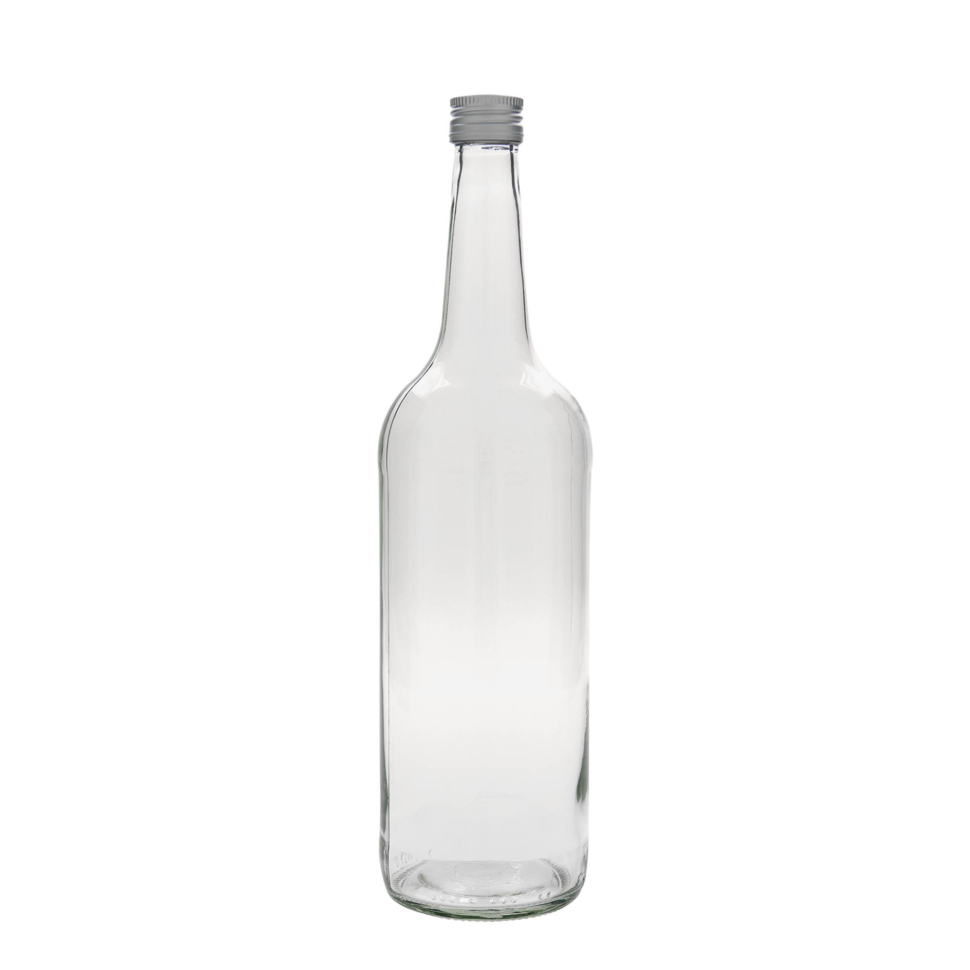 1.000 ml glazen fles met rechte hals, opening: PP 28 1.000 ml glazen fles met rechte hals, opening: PP 28