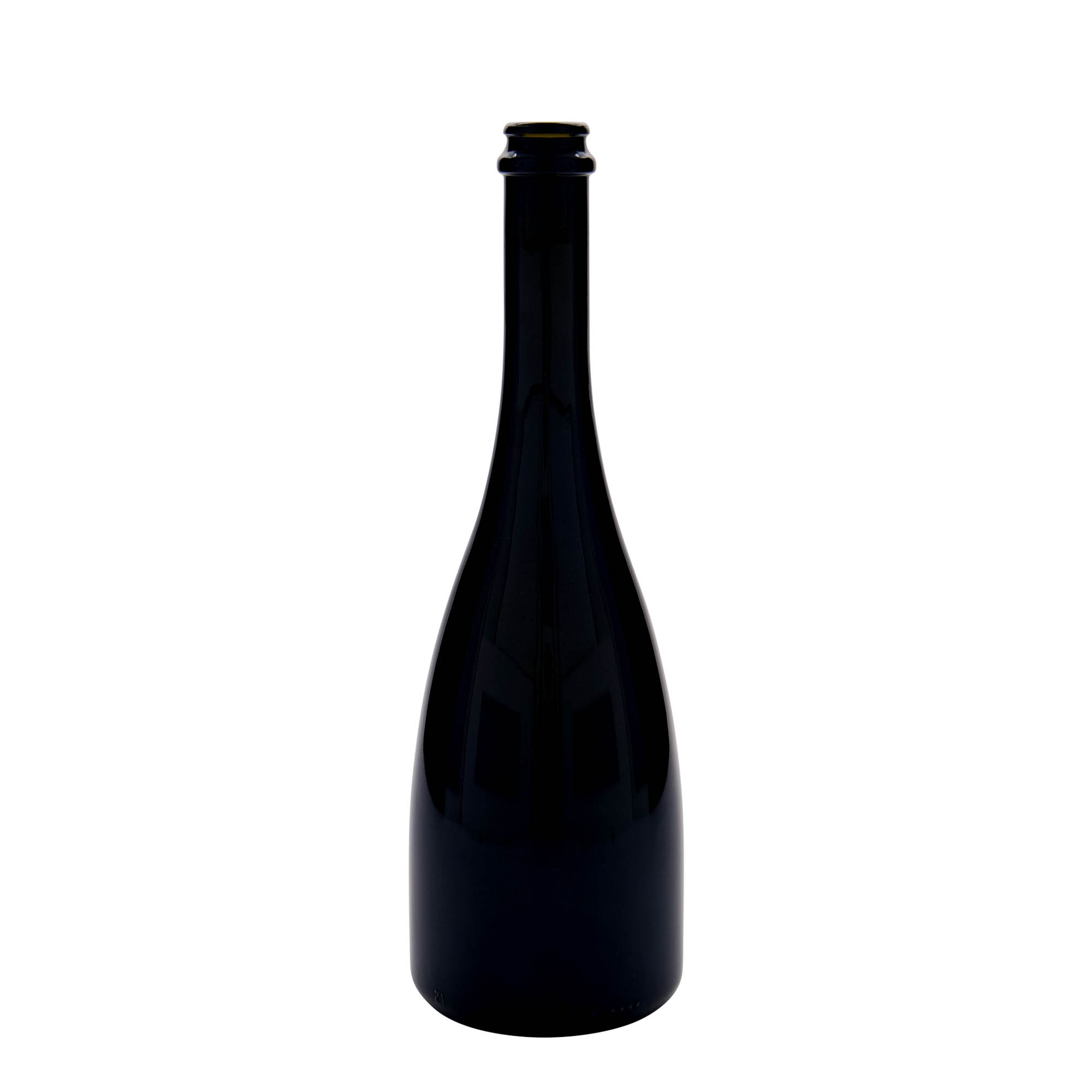 750 ml Bier-/Champagnefles 'Tosca', glas, antiekgroen, hals: kroonkurk