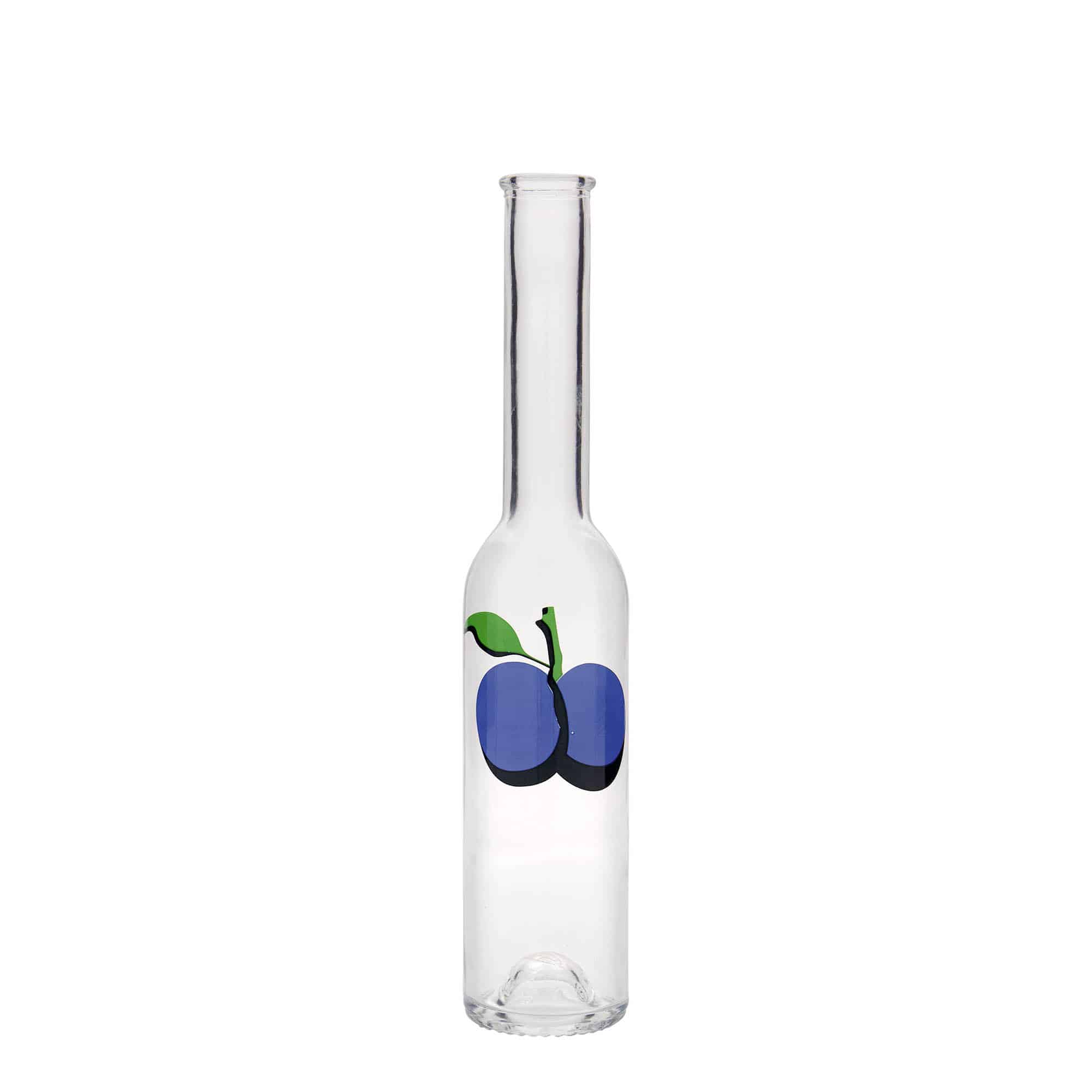 200 ml glazen fles 'Opera', motief: pruim, hals: kurk