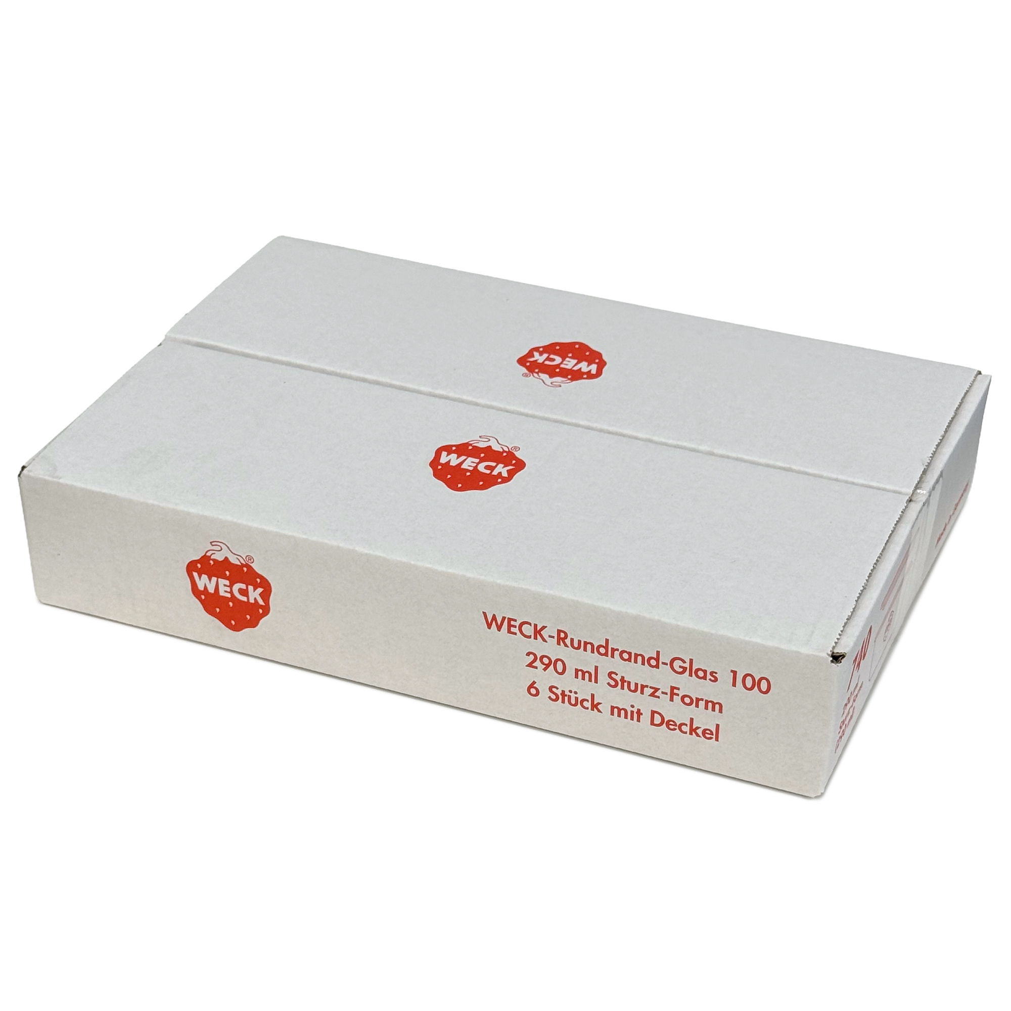 6x 290 ml laag WECK-stortglas met glazen deksel RR 100