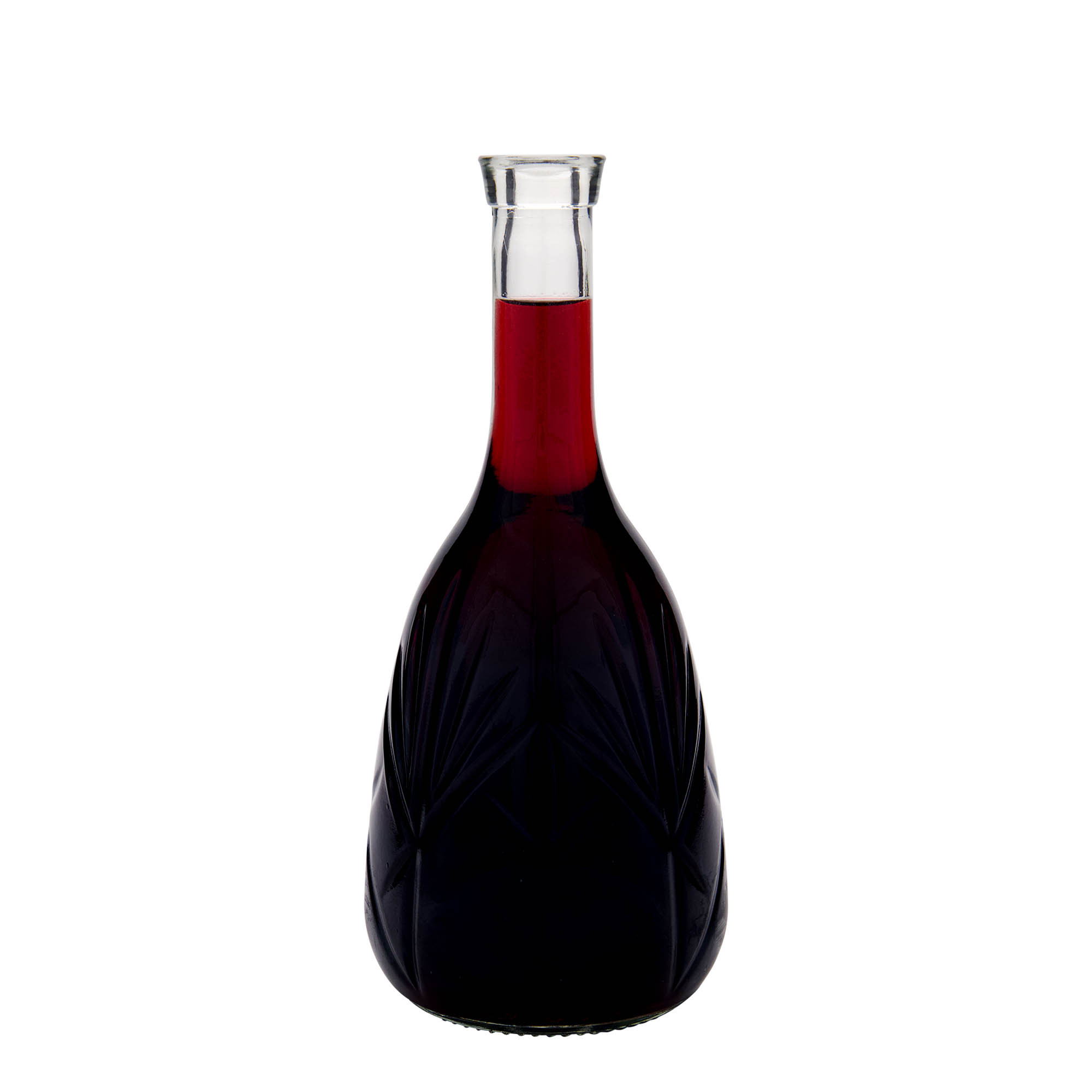 1.000 ml glazen fles 'Reliefa', monding: kurk