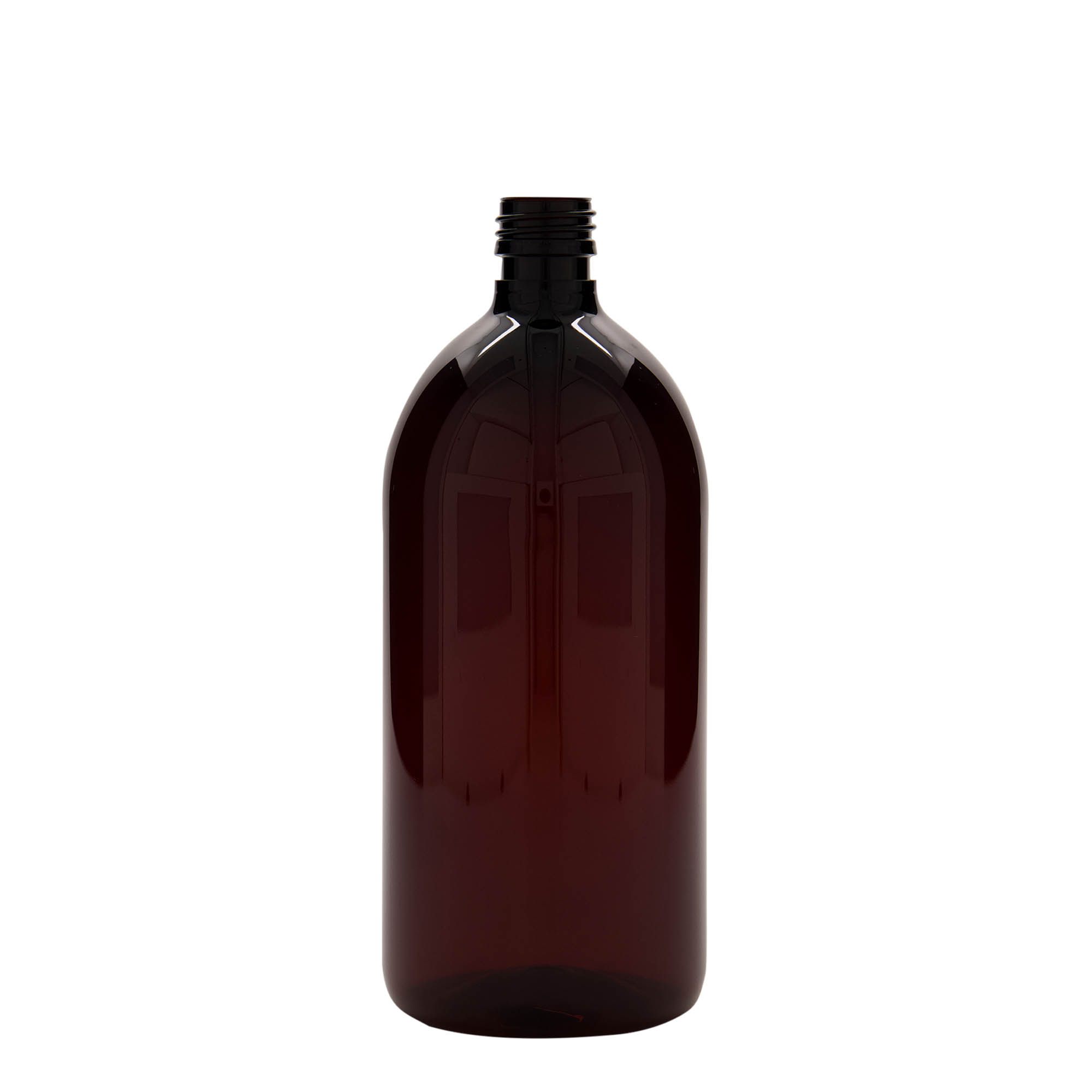 1.000 ml PET-medicijnfles, bruin, kunststof, hals: PP 28 1.000 ml PET-medicijnfles, bruin, kunststof, hals: PP 28