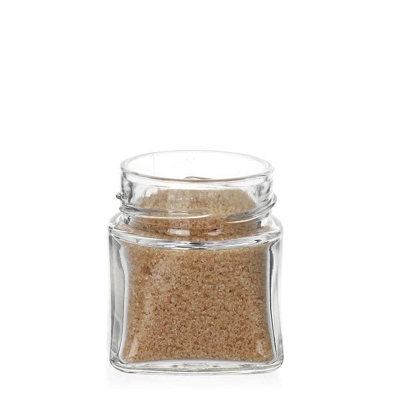 Vierkante pot 'Luxor', 106 ml, monding: deep-twist-off (DTO 58)