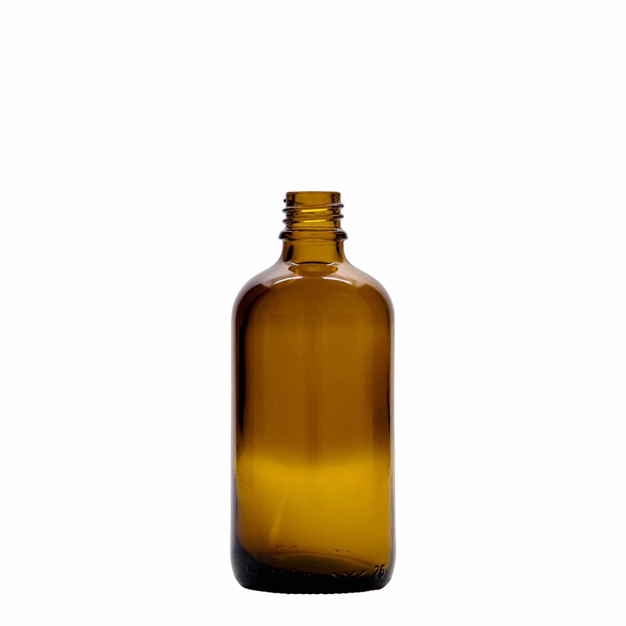 100 ml pipetflesje medicijn, glas, bruin-rood, mondstuk: DIN 18