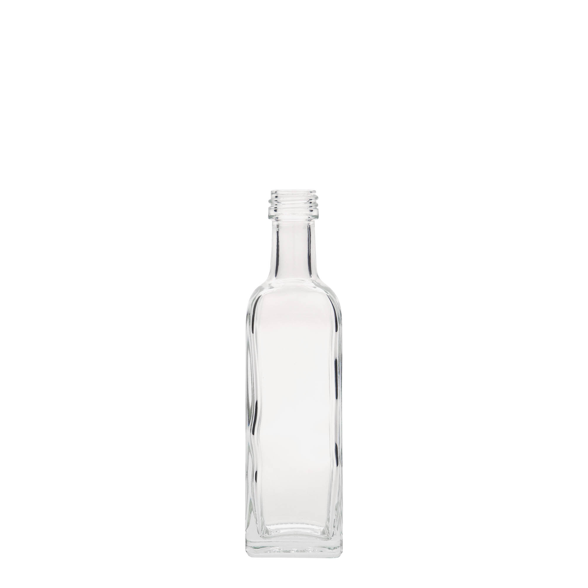 60 ml glazen fles 'Marasca', vierkant, hals: PP 18 60 ml glazen fles 'Marasca', vierkant, hals: PP 18