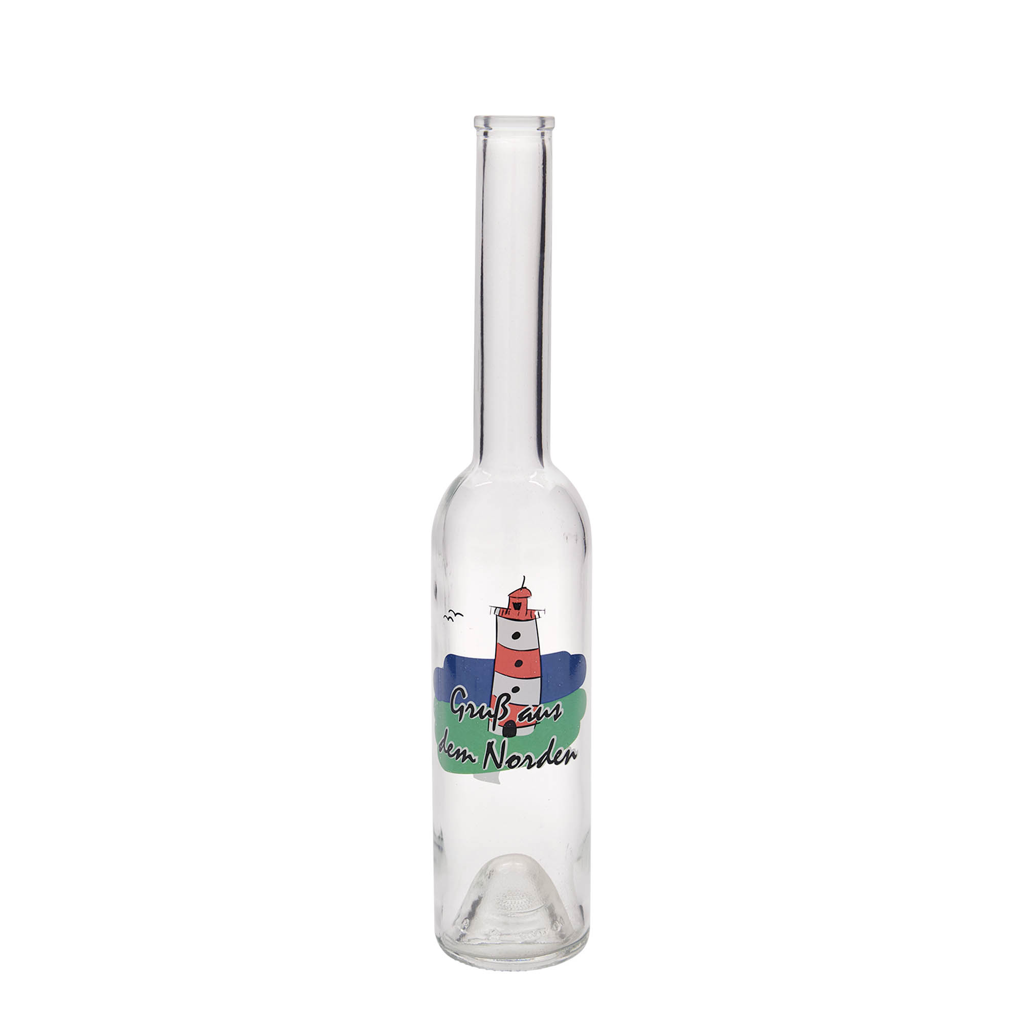 350 ml glazen fles 'Opera', motief: Noorden, opening: kurk 350 ml glazen fles 'Opera', motief: Noorden, opening: kurk