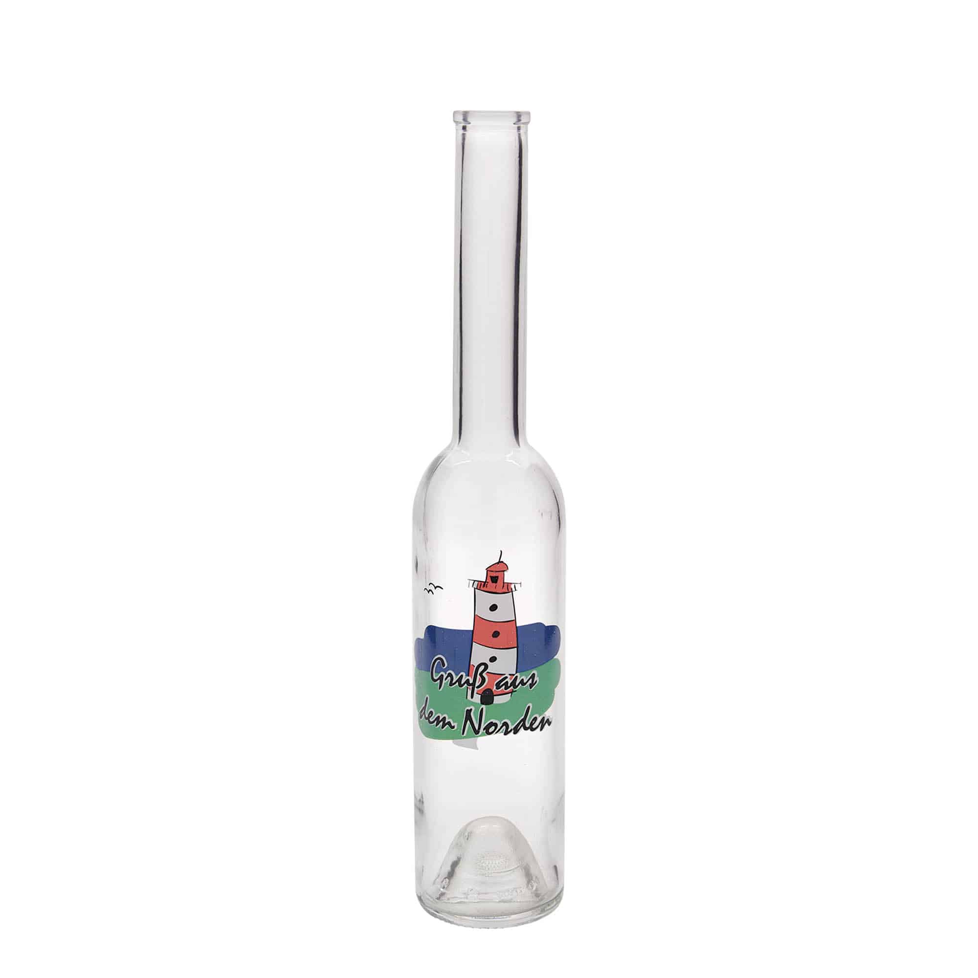 350 ml glazen fles 'Opera', motief: Noorden, opening: kurk