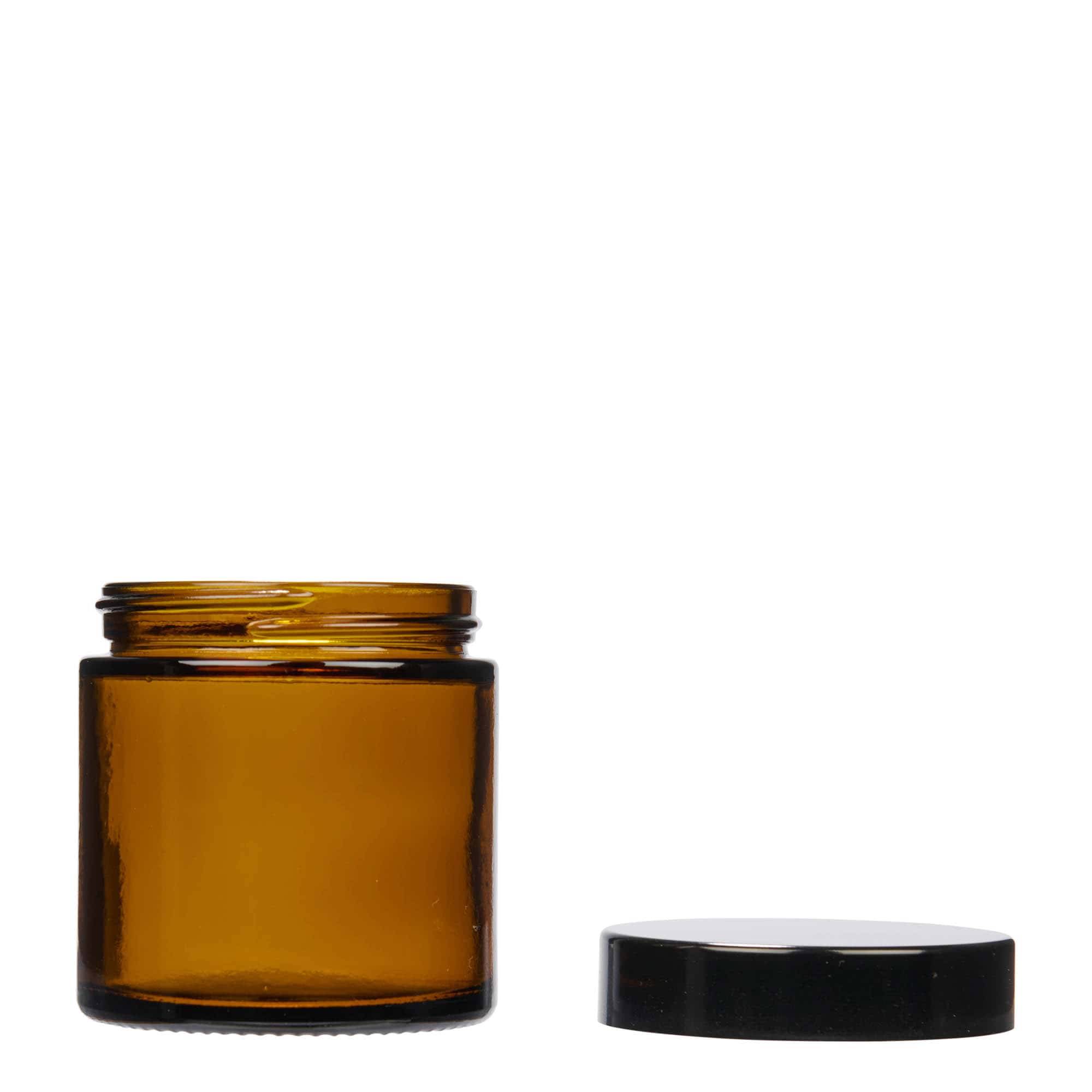 120 ml potje 'Brown Line', glas, bruin, opening: schroefdop
