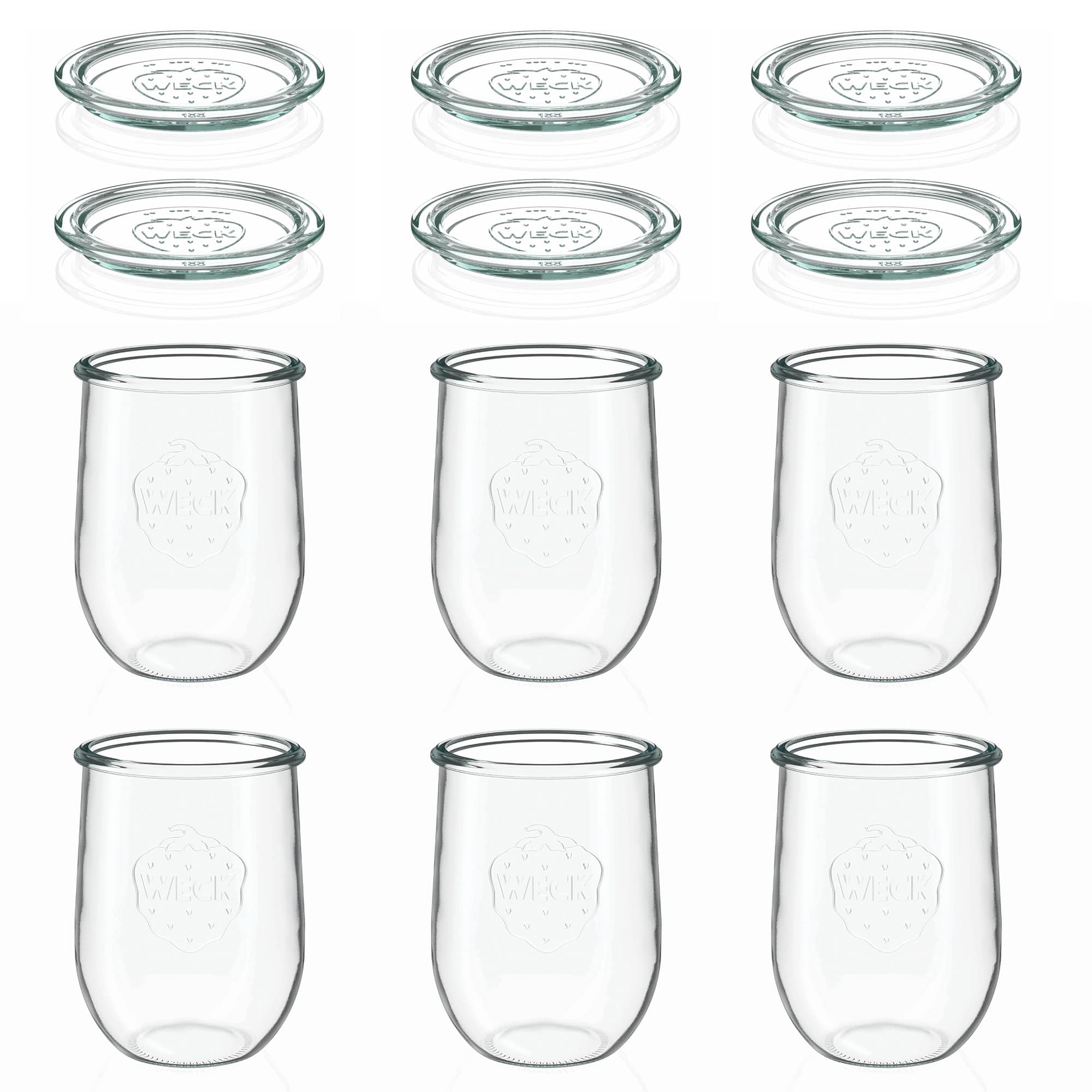 6x 1050 ml WECK-tulpenpot met glazen deksel RR 100