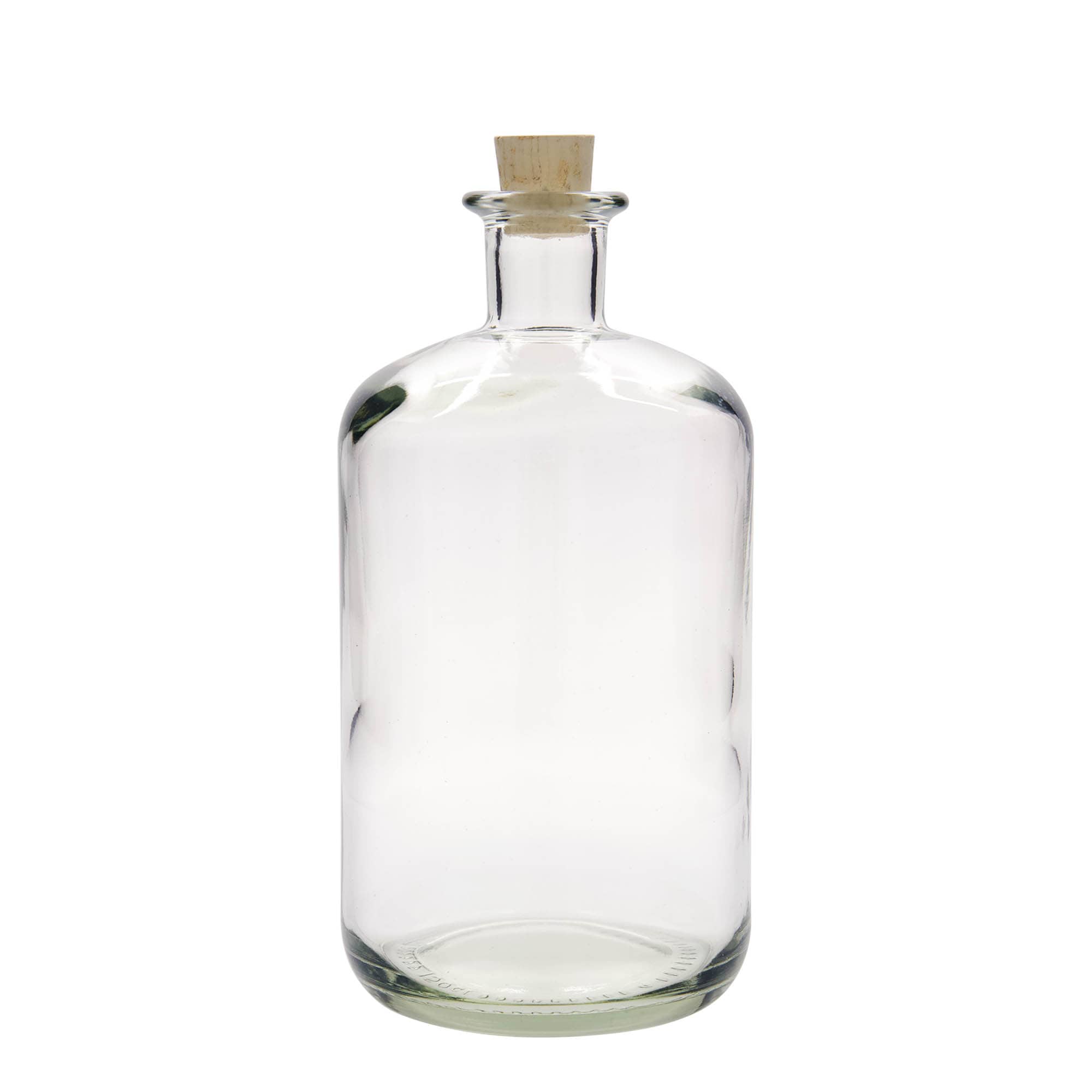 1.500 ml glazen apothekersfles, hals: kurk