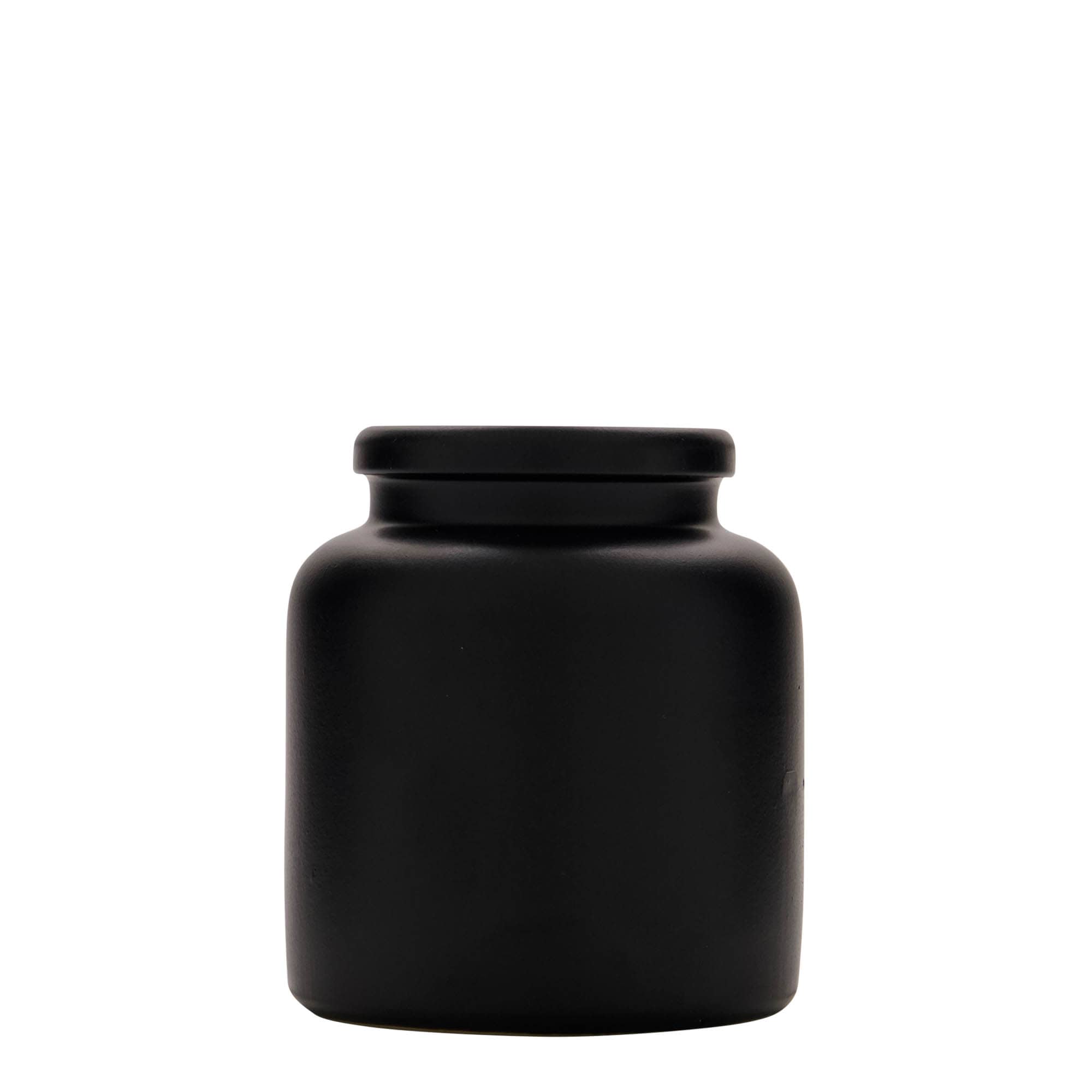 270 ml steengoedpot, keramiek, zwart, opening: opzetdeksel