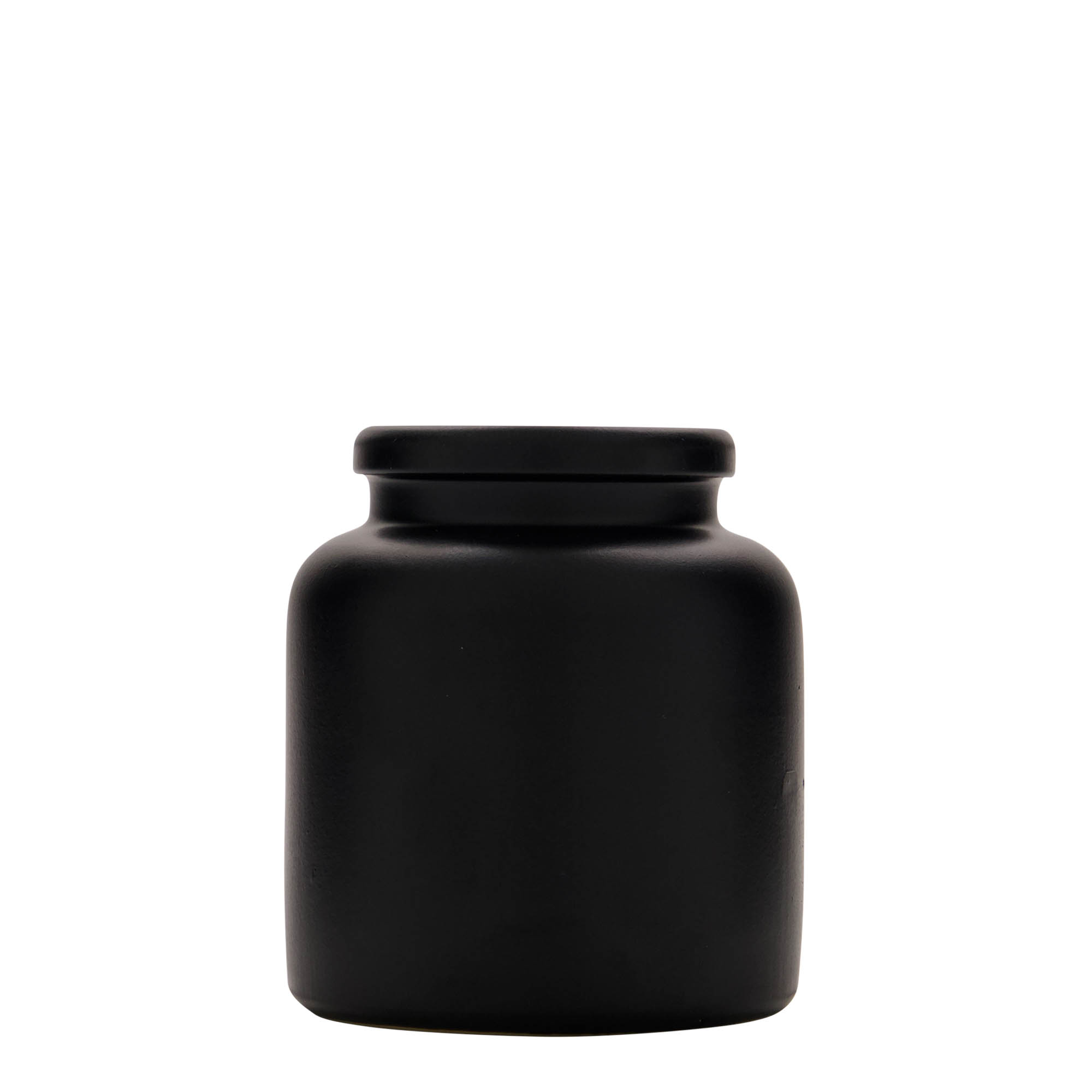 270 ml steengoedpot, keramiek, zwart, opening: opzetdeksel