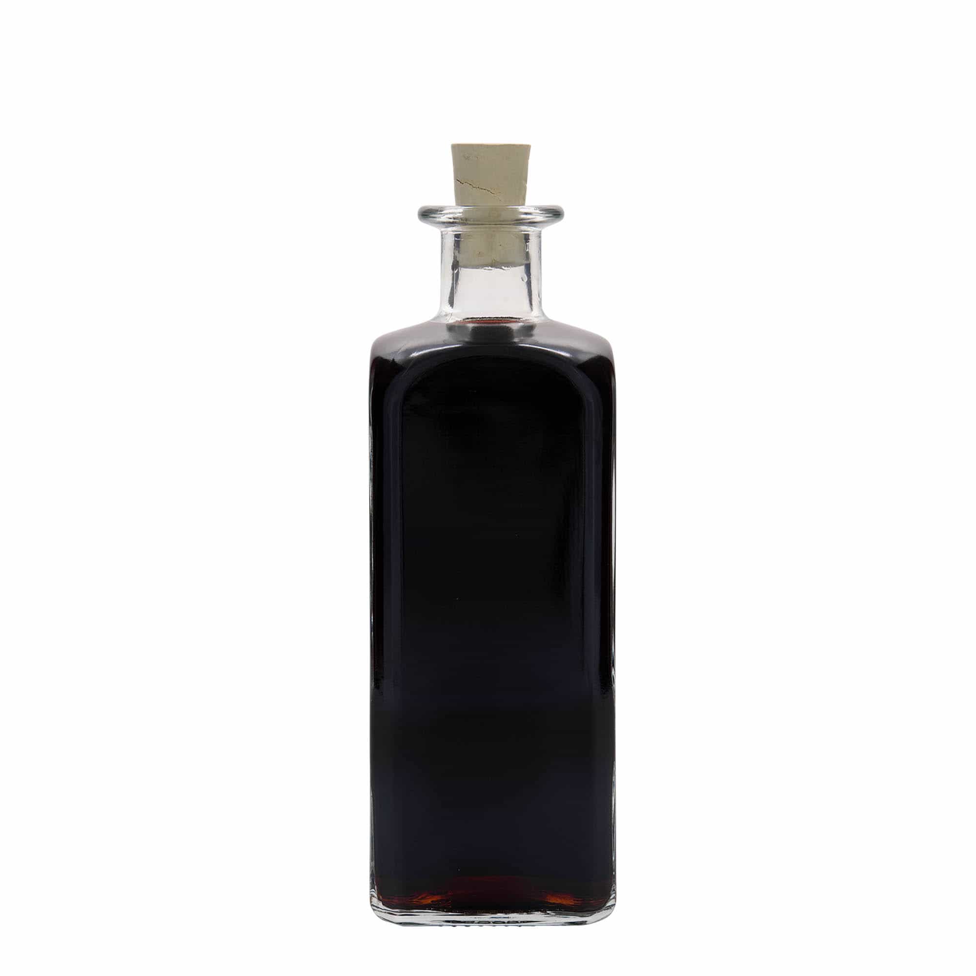 500 ml glazen fles Apotheker Carré, vierkant, opening: kurk