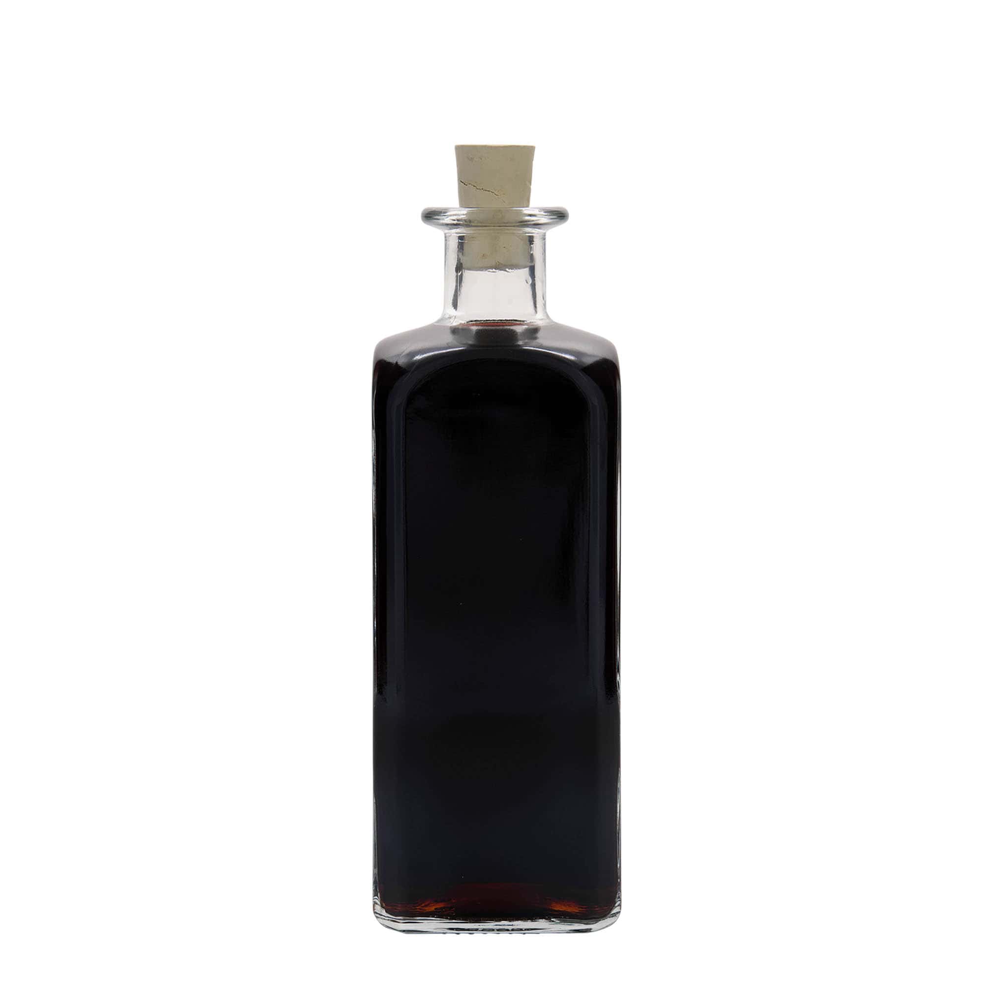 500 ml glazen fles Apotheker Carré, vierkant, opening: kurk