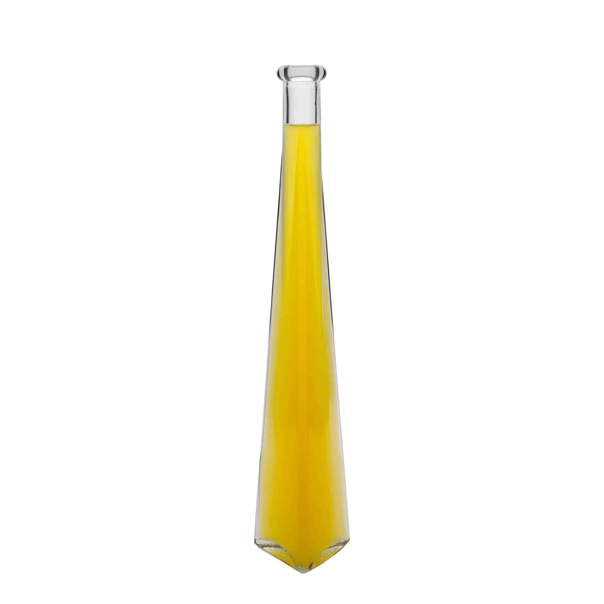 200 ml glazen fles 'Dama Triangolore', driehoekig, opening: kurk