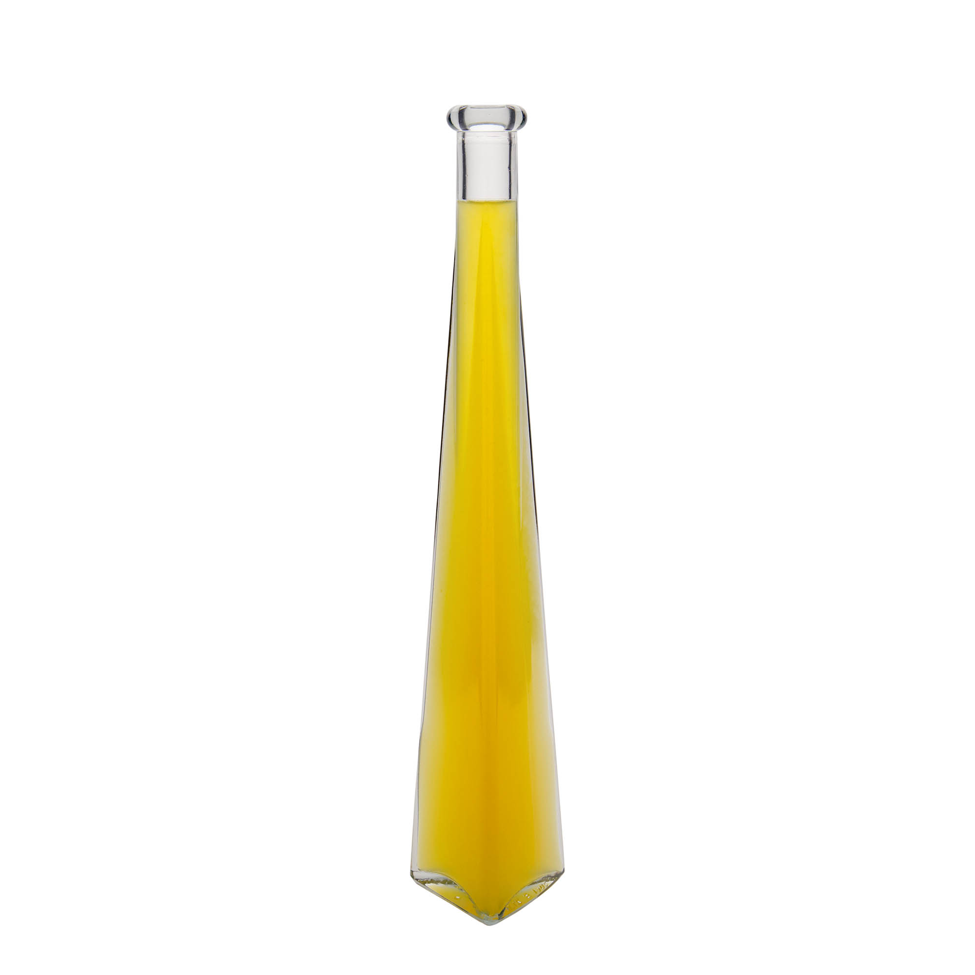 200 ml glazen fles 'Dama Triangolore', driehoekig, opening: kurk 200 ml glazen fles 'Dama Triangolore', driehoekig, opening: kurk